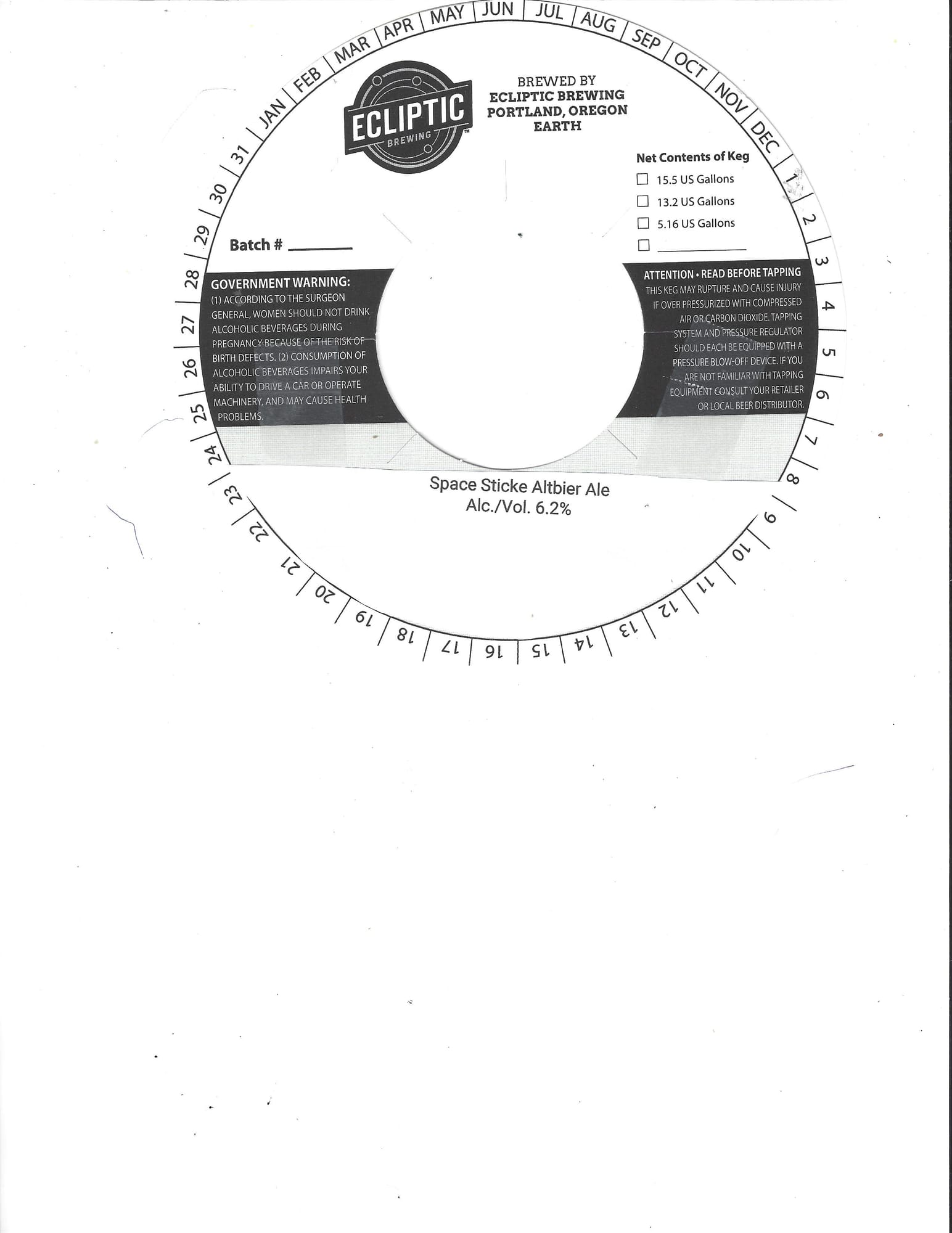 Space Sticke Altbier by Ecliptic Brewing - beer label