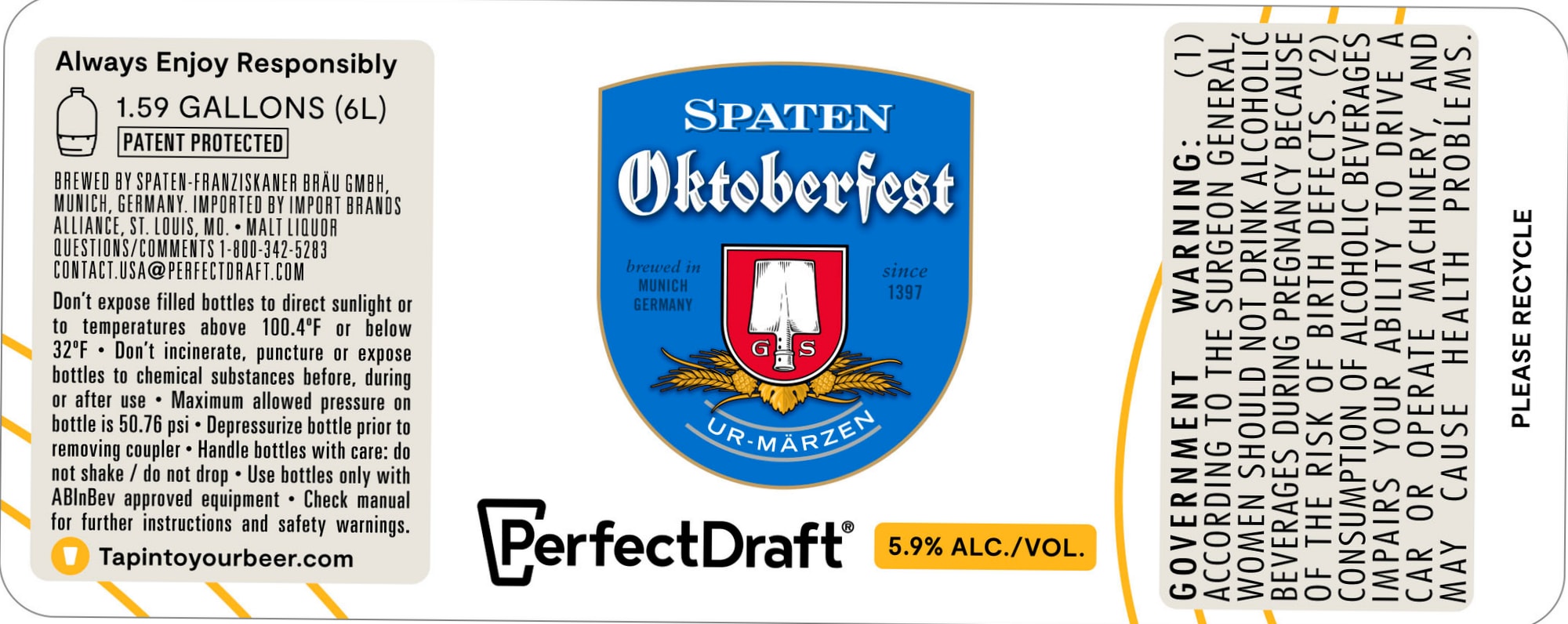Spaten Oktoberfest by Spaten-Franziskaner Bräu GmbH - beer label