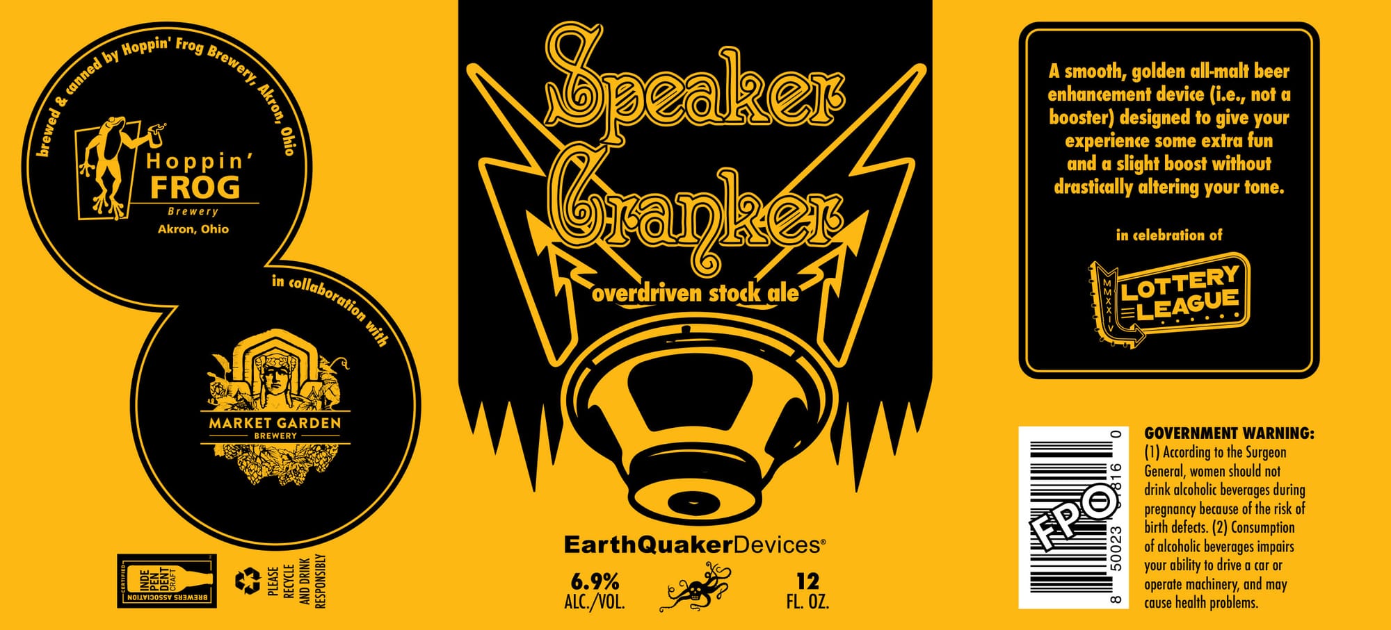 Speaker Cranker by Hoppin' Frog Brewery - beer label
