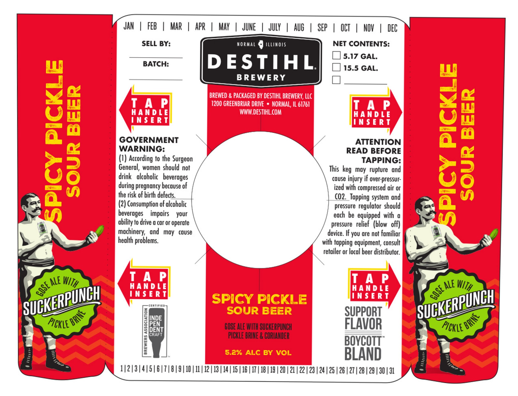 Spicy Pickle Sour Beer by Destihl Brewery - beer label