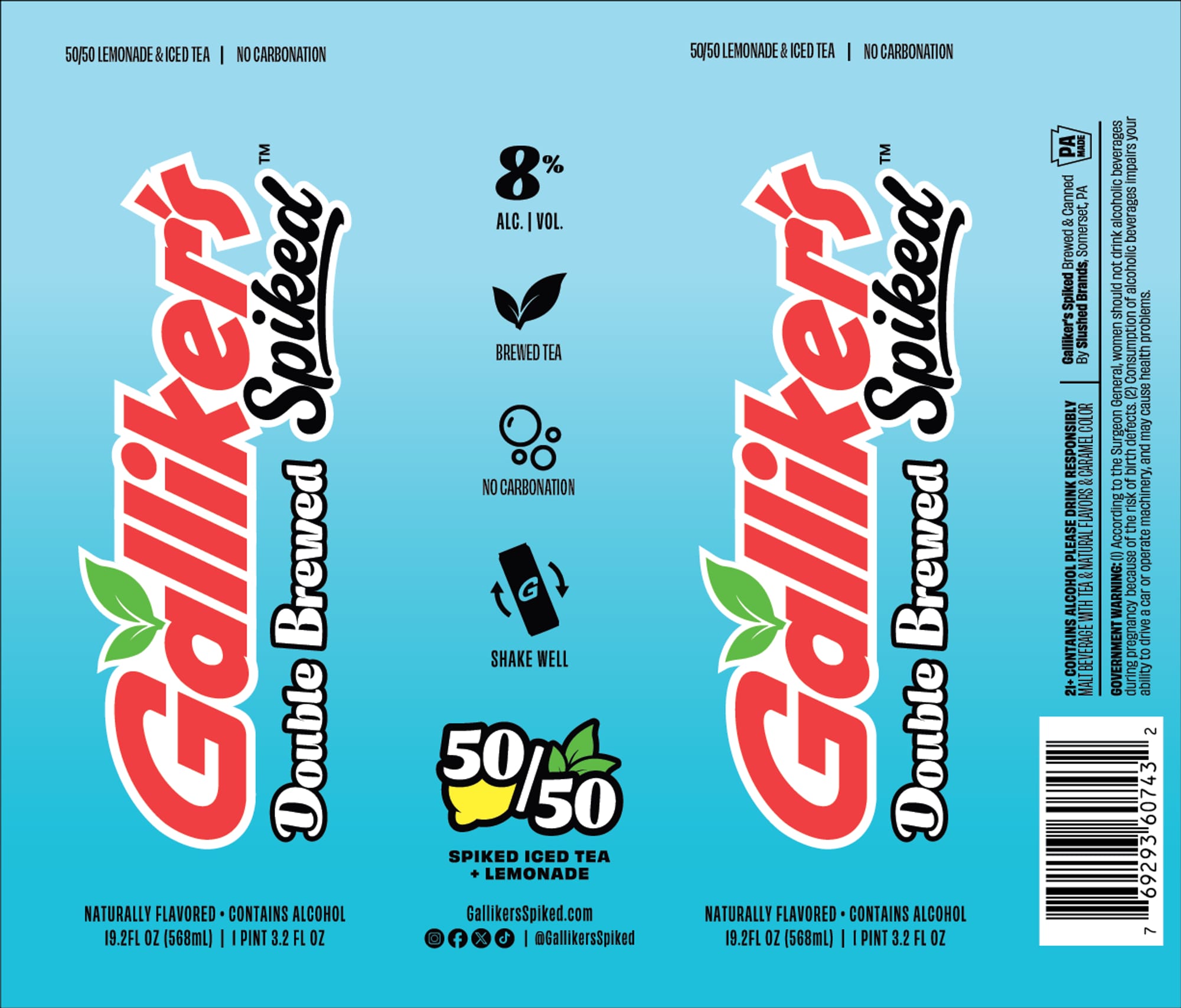 Spiked Double Brewed by Galliker's - beer label