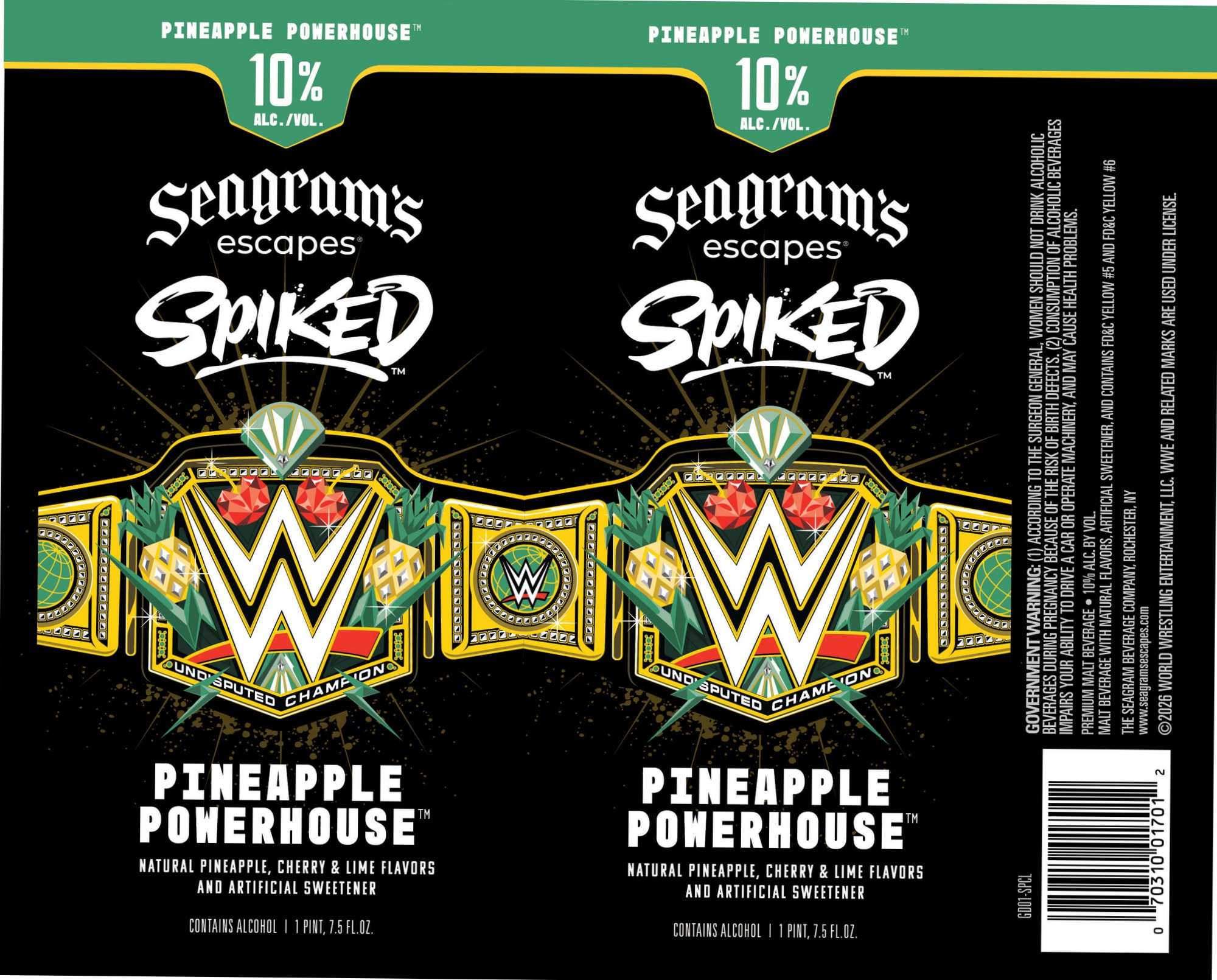 Spiked Pineapple Powerhouse by Seagram’s Escapes - beer label