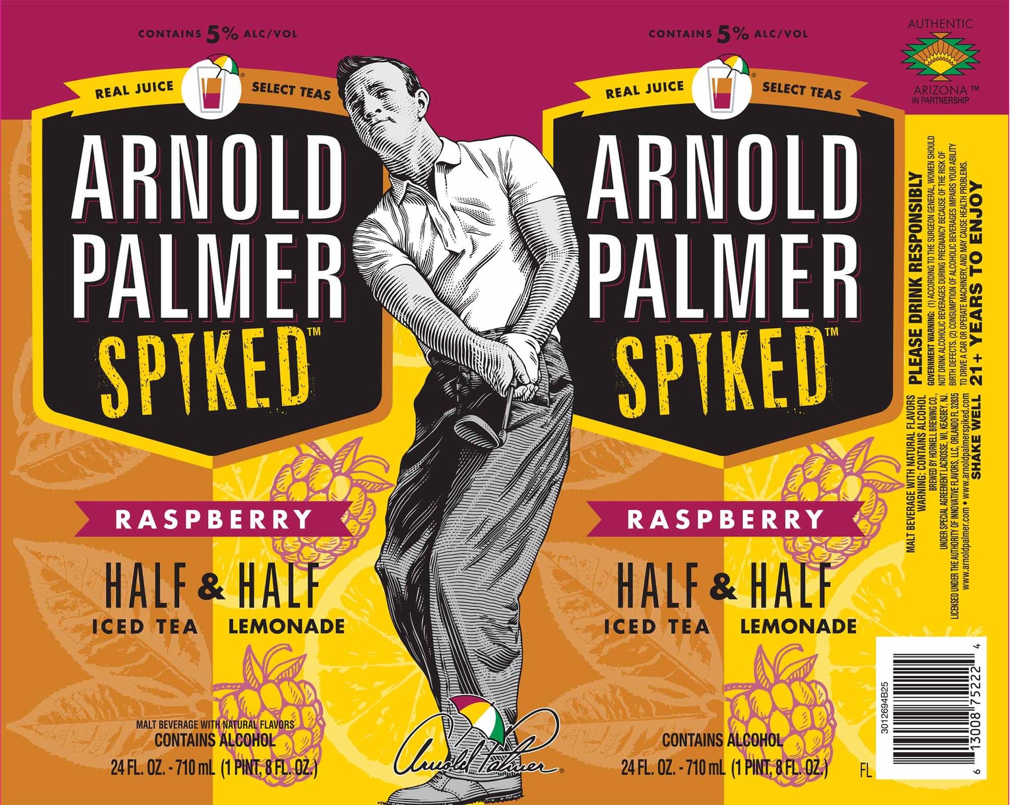 Spiked Raspberry Half & Half by Arnold Palmer - beer label