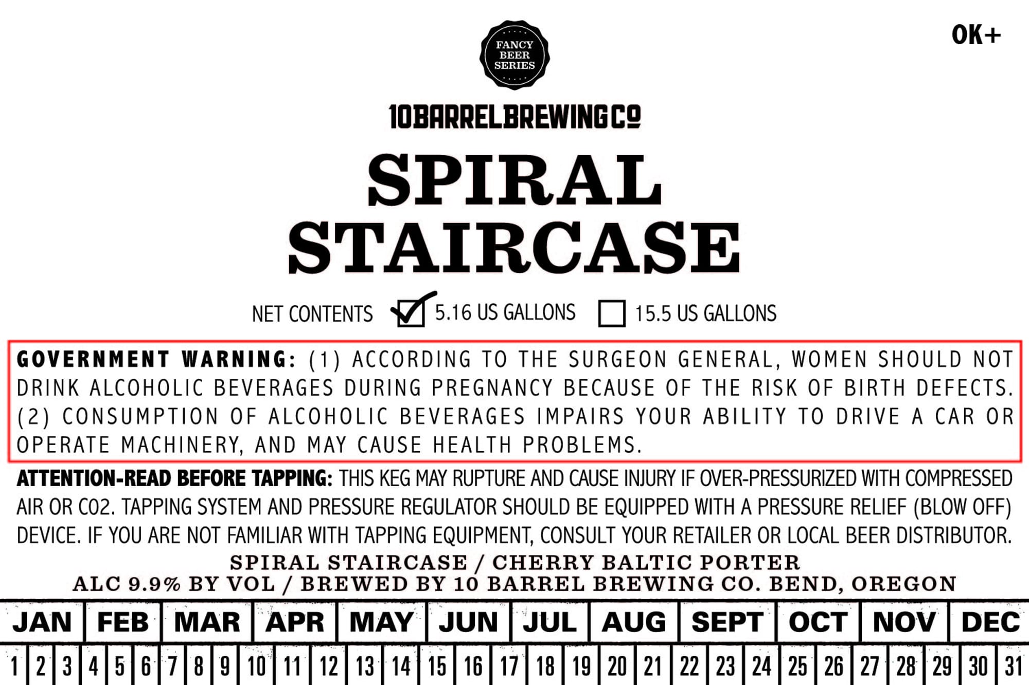 Spiral Staircase by 10 Barrel Brewing Co. - beer label