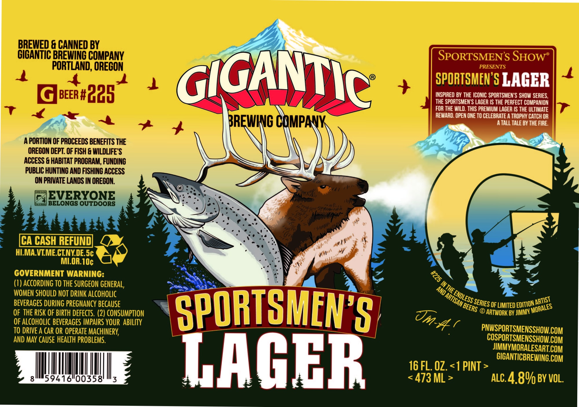 Sportsmen's Lager by Gigantic Brewing Company - beer label
