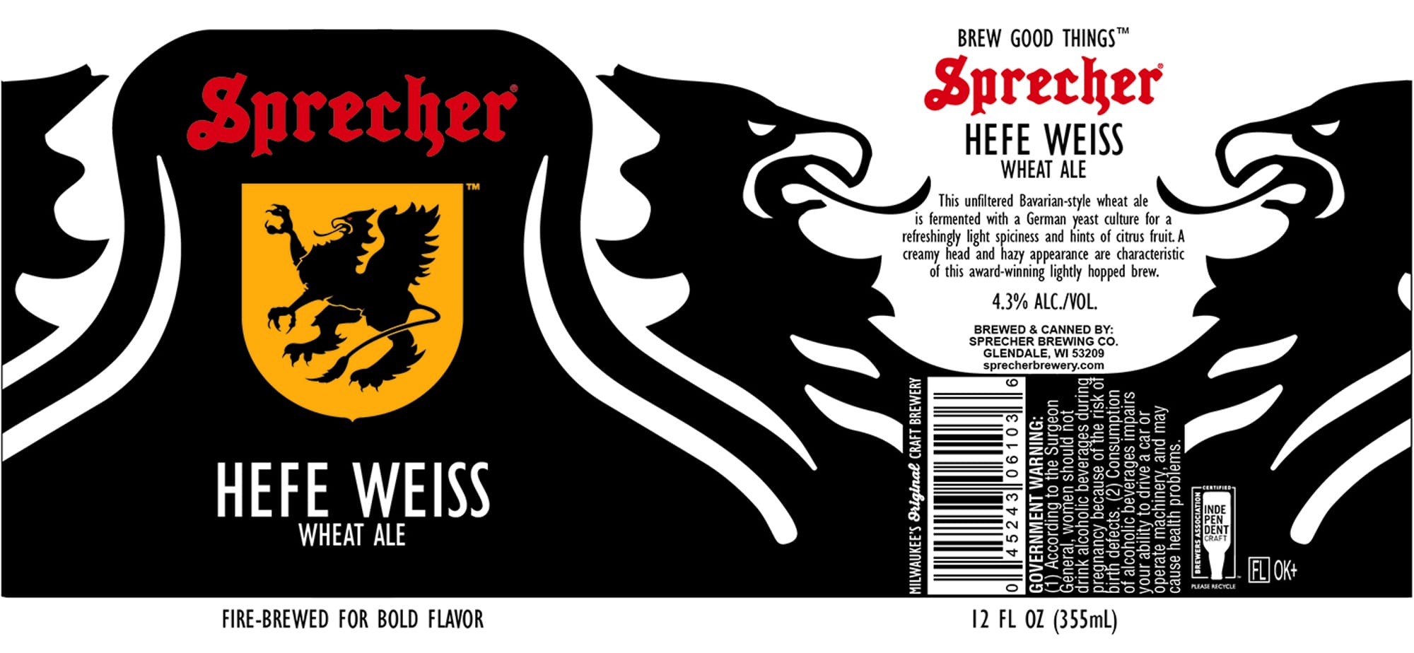 Hefe Weiss by Sprecher Brewing Company - beer label