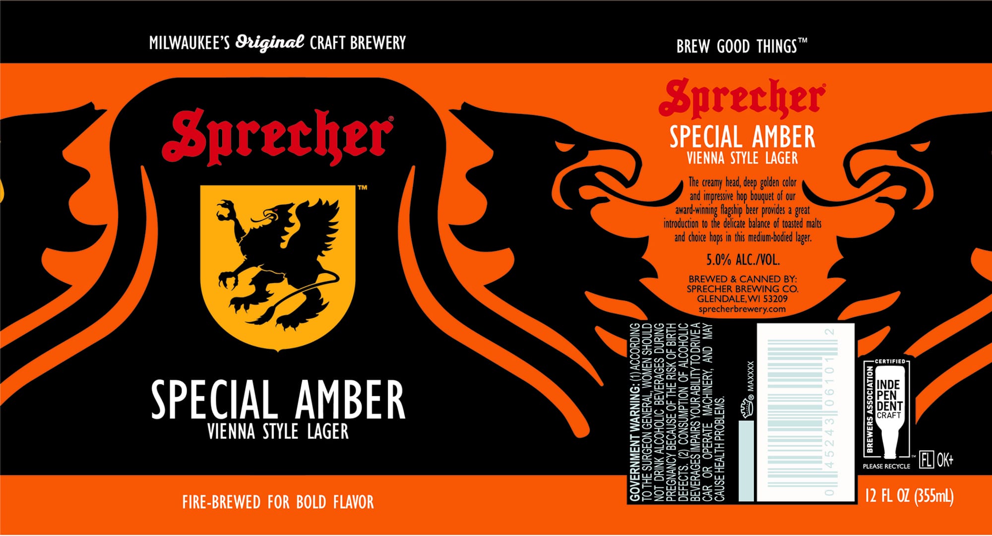Special Amber by Sprecher Brewing Co. - beer label