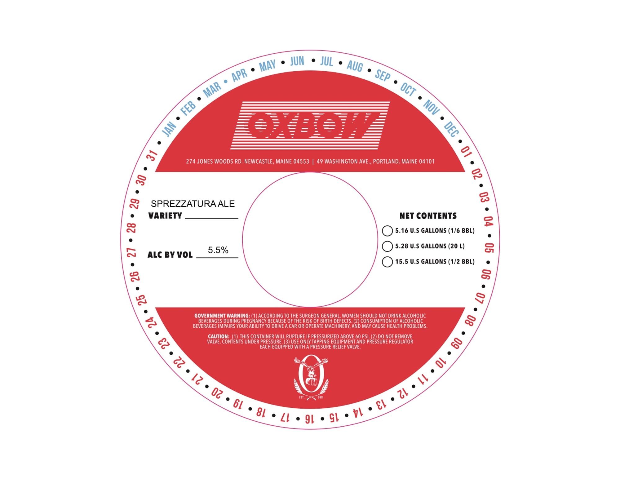 Sprezzatura Ale by Oxbow Brewing Company - beer label