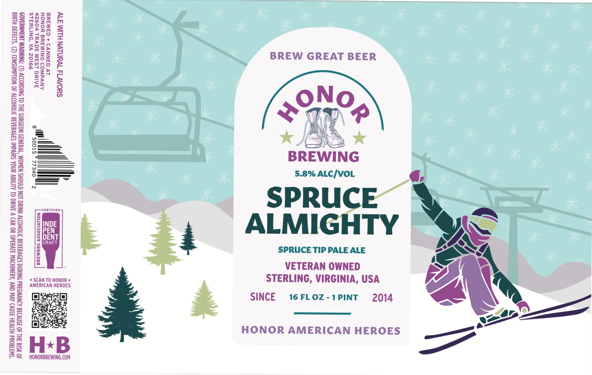 Spruce Almighty by Honor Brewing Company - beer label