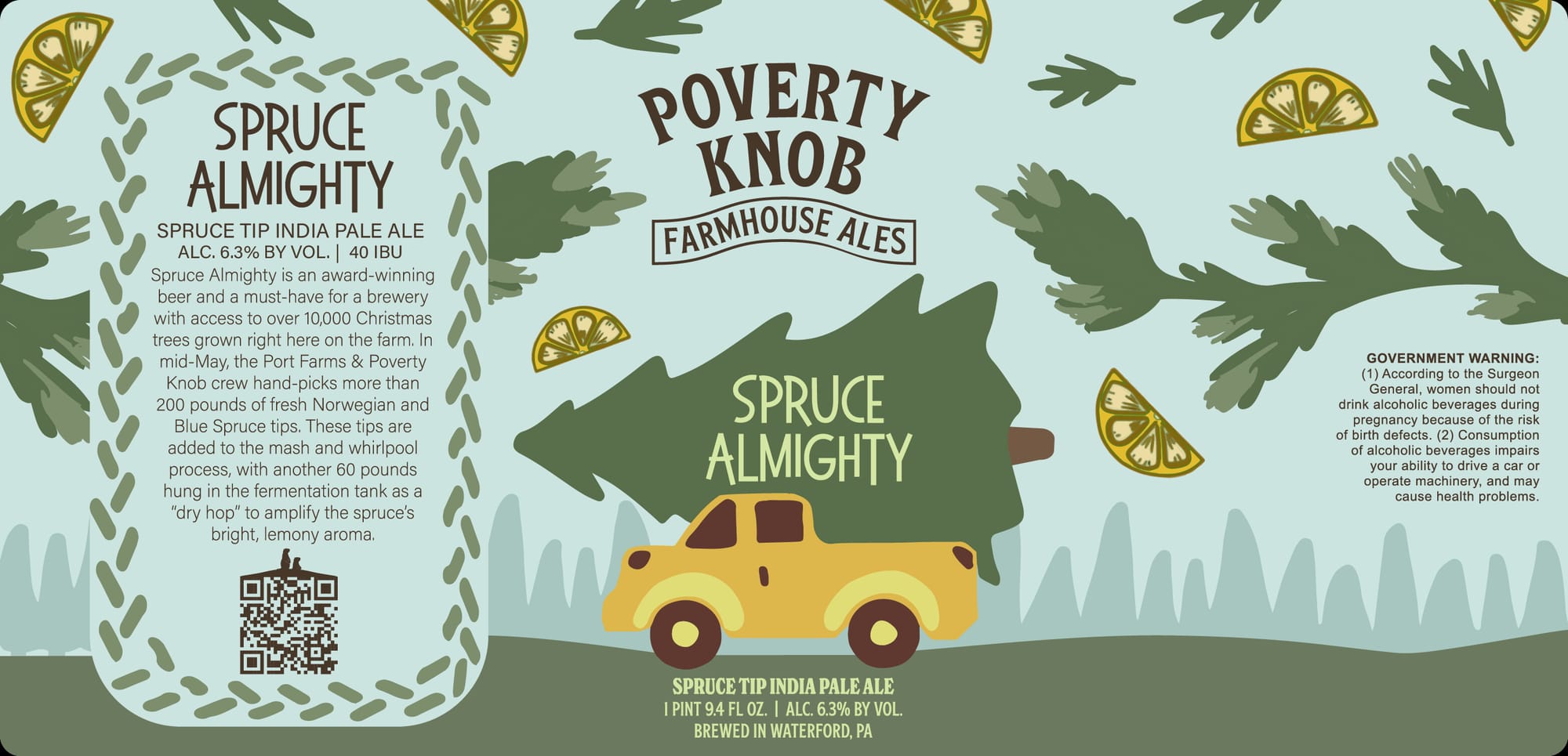 Spruce Almighty by Poverty Knob Farmhouse Ales - beer label