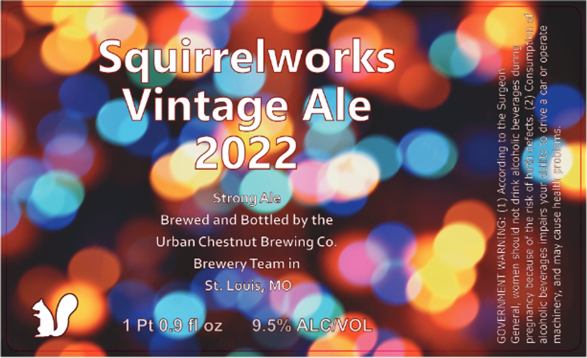 Squirrelworks Vintage Ale 2022 by Urban Chestnut Brewing Co. - beer label