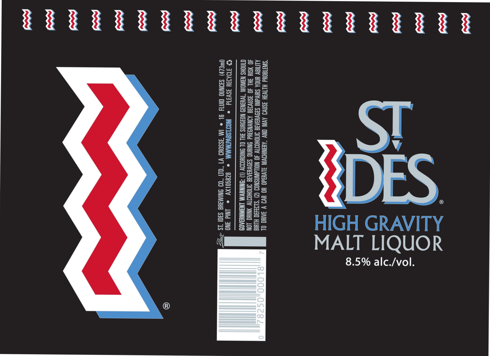 St. Ides High Gravity Malt Liquor by Pabst Brewing Co. - beer label