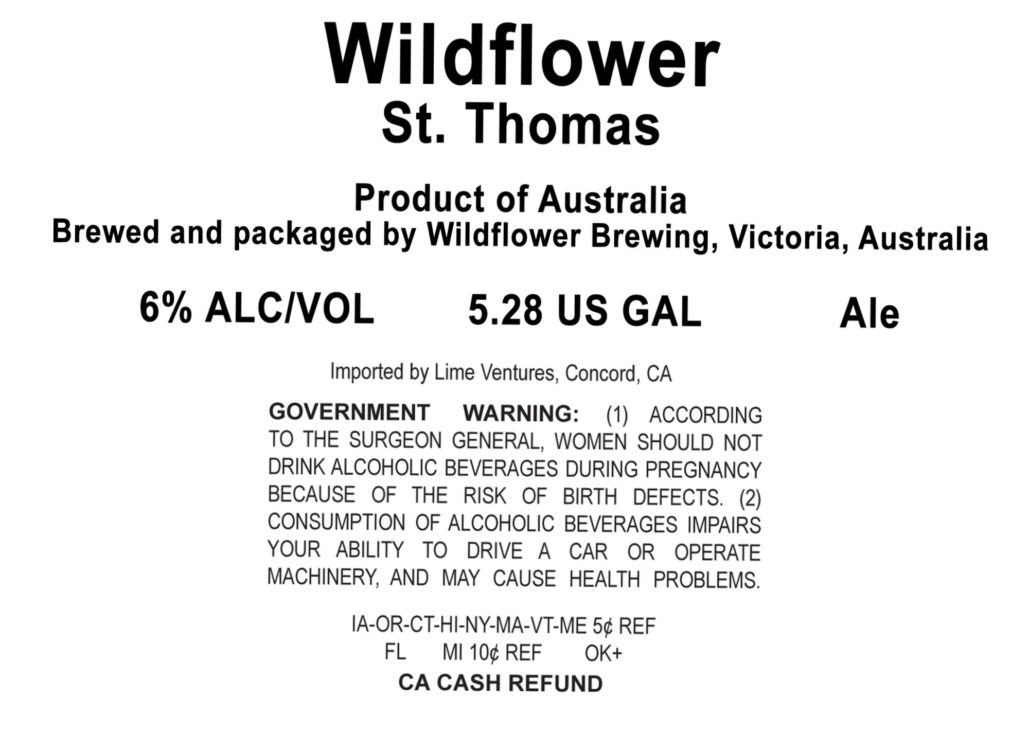 St. Thomas by Wildflower Brewing - beer label