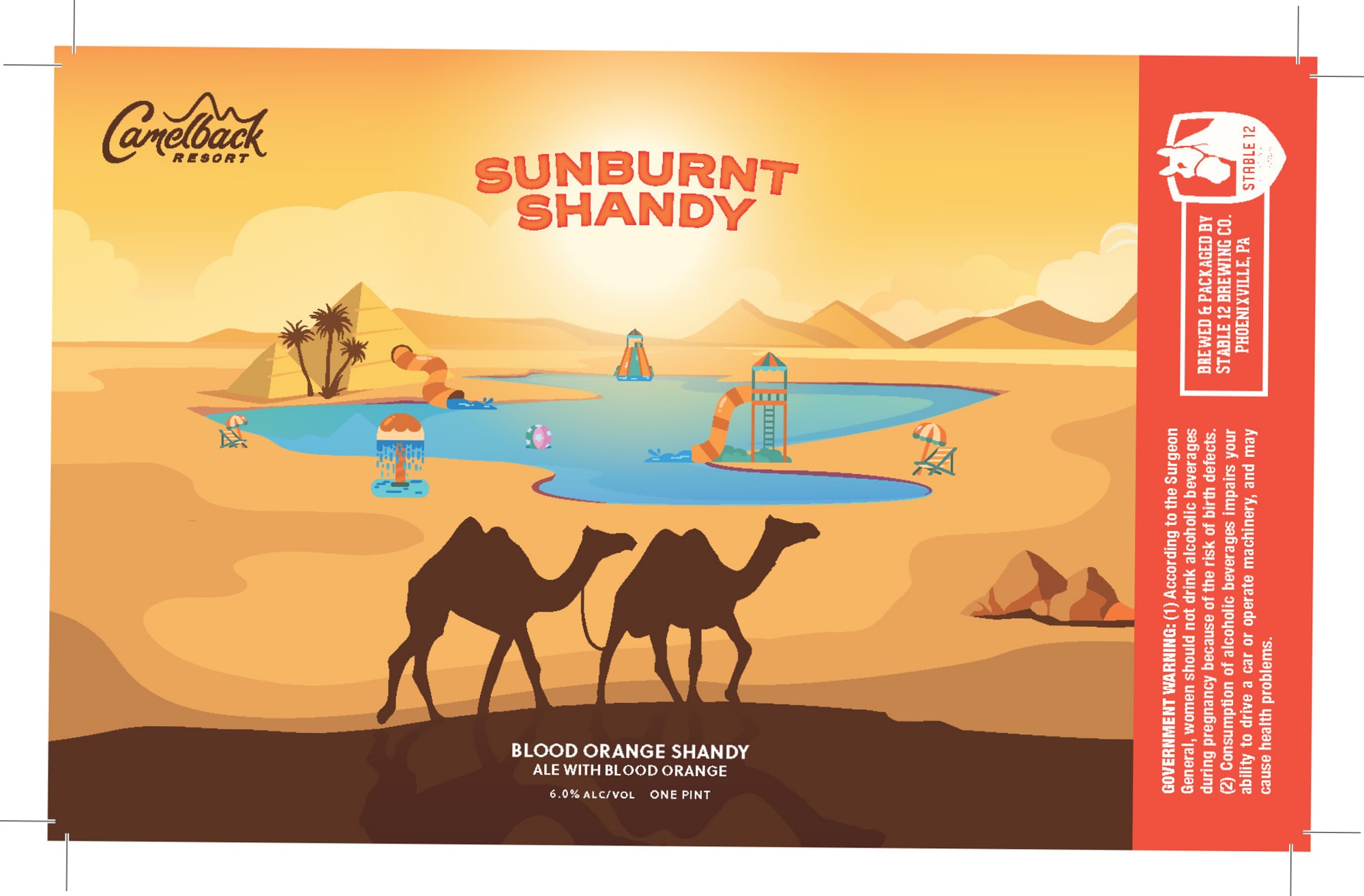 Sunburnt Shandy by Stable 12 Brewing Co. - beer label