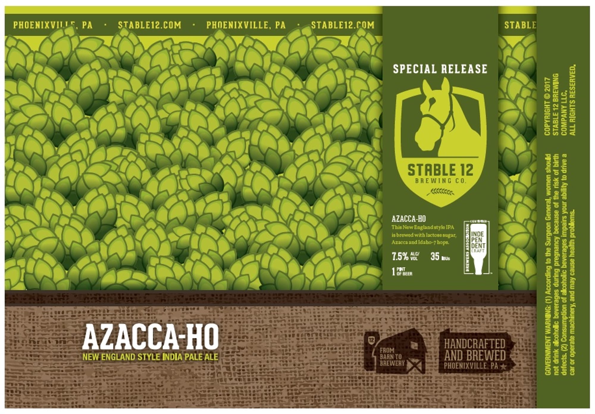 Azacca-Ho by Stable 12 Brewing - beer label