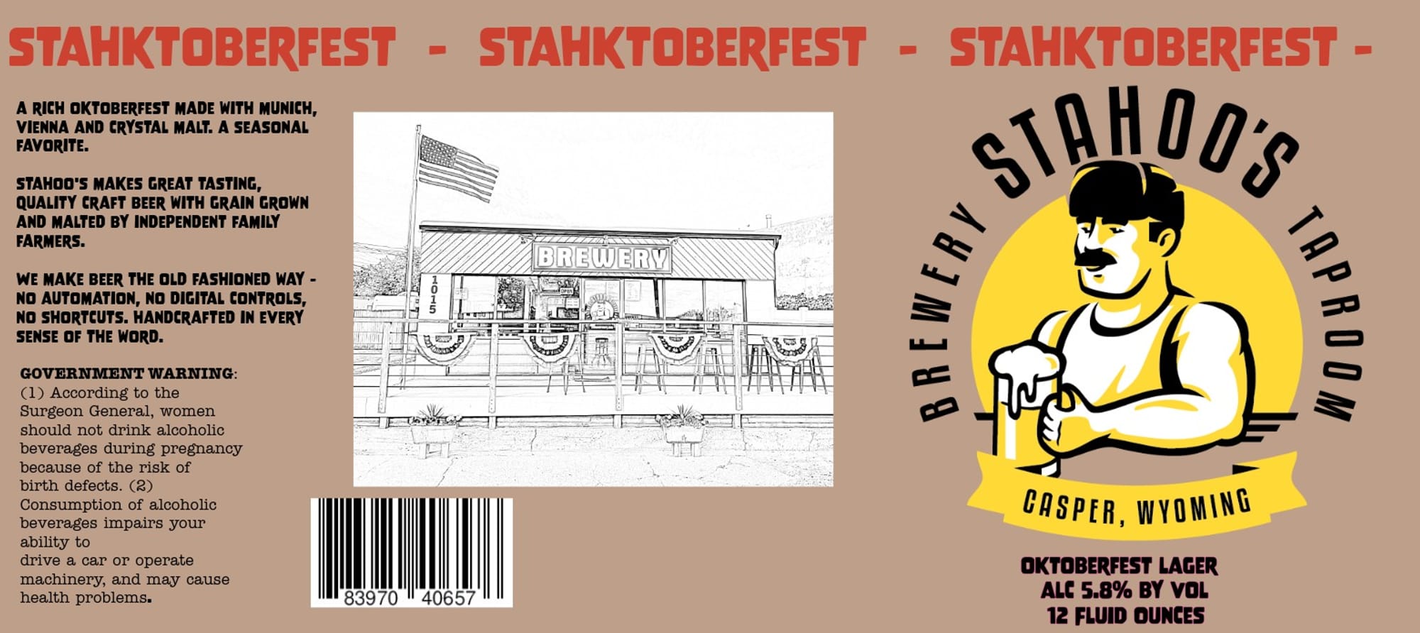 Stahktoberfest by Stahoo’s Taproom - beer label
