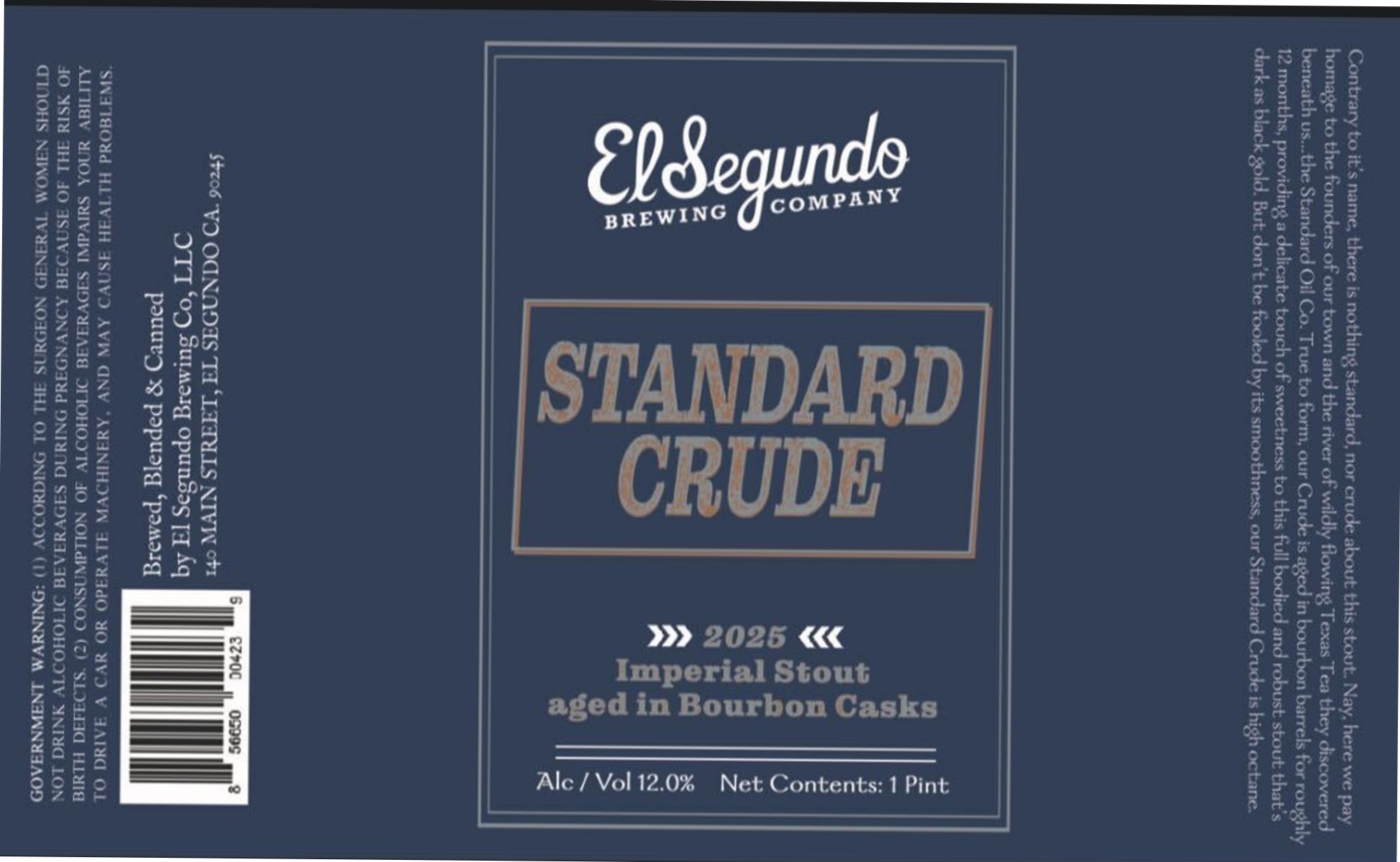 Standard Crude by El Segundo Brewing Co. - beer label
