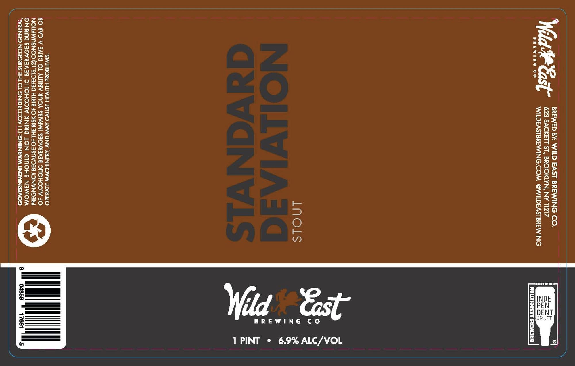 Standard Deviation Stout by Wild East Brewing Co. - beer label