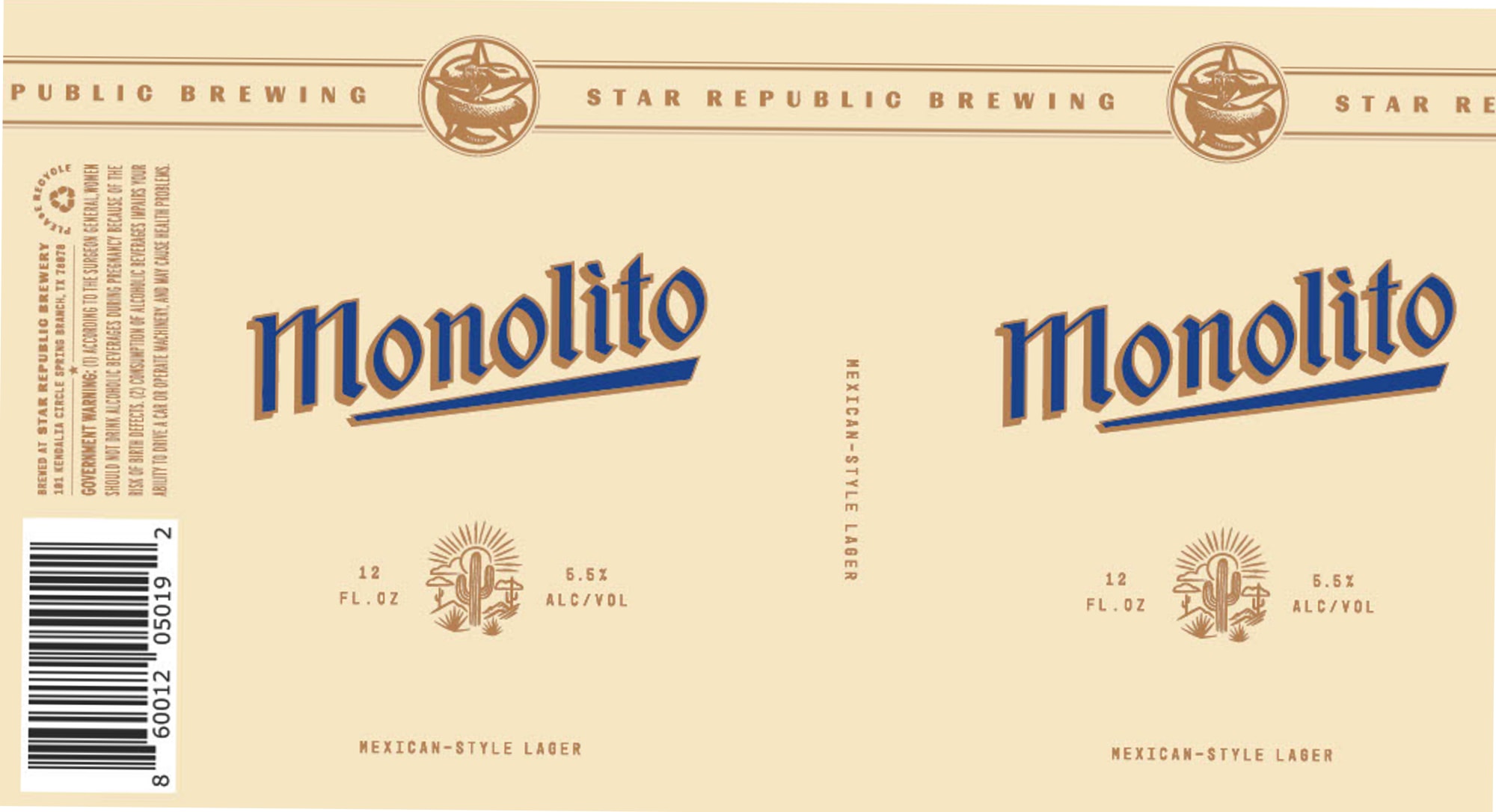 Monolito by Star Republic Brewing - beer label