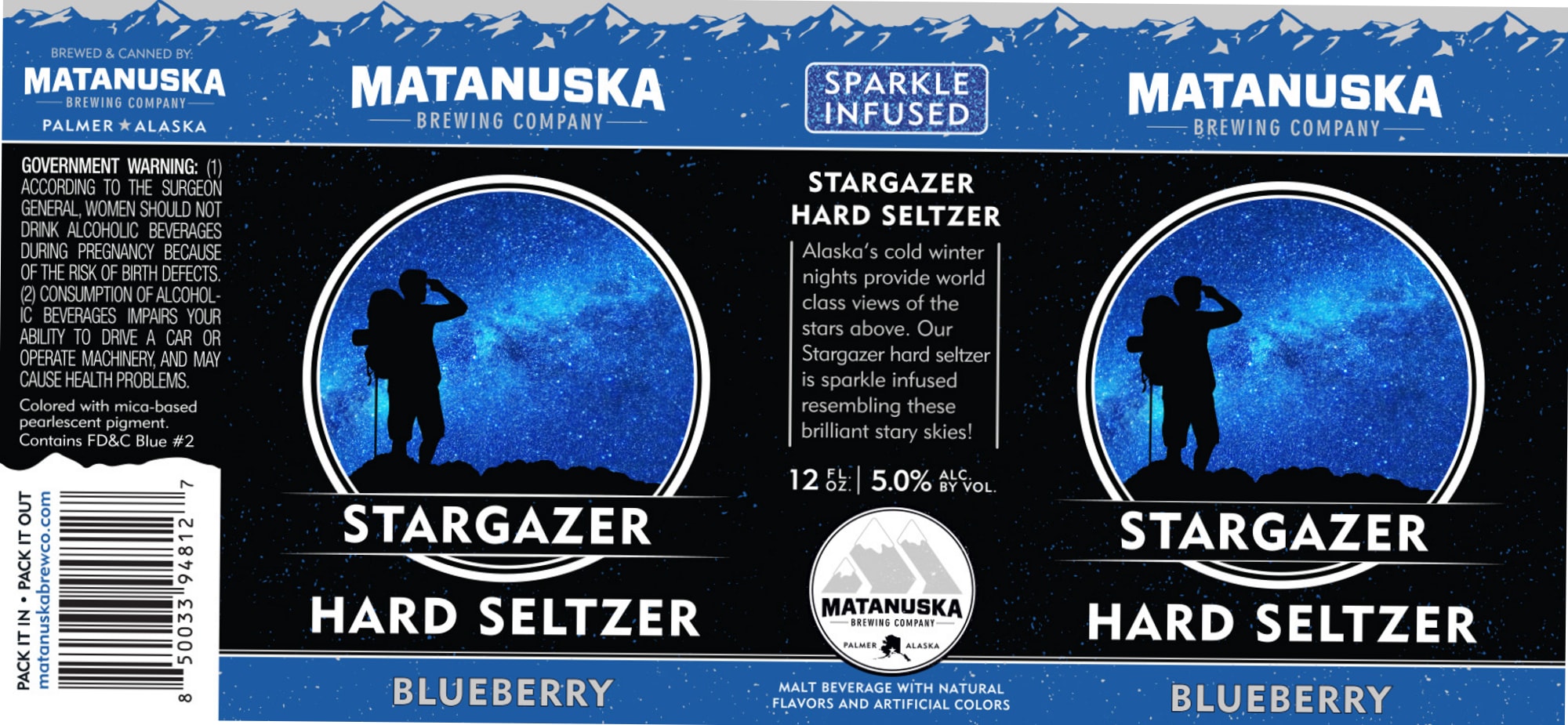 Stargazer Hard Seltzer by Matanuska Brewing Company - beer label