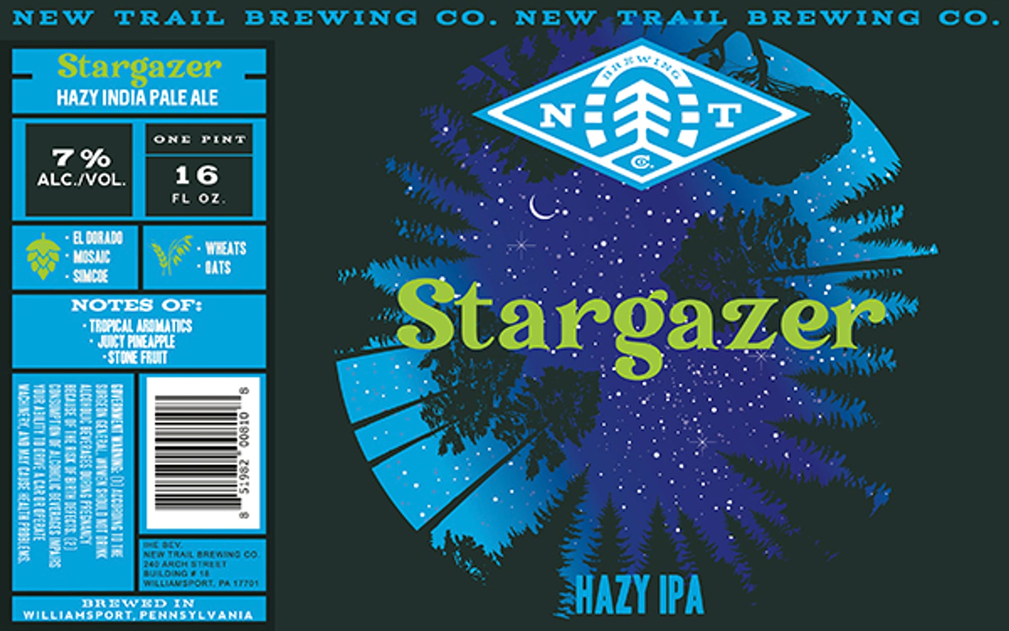 Stargazer by New Trail Brewing - beer label
