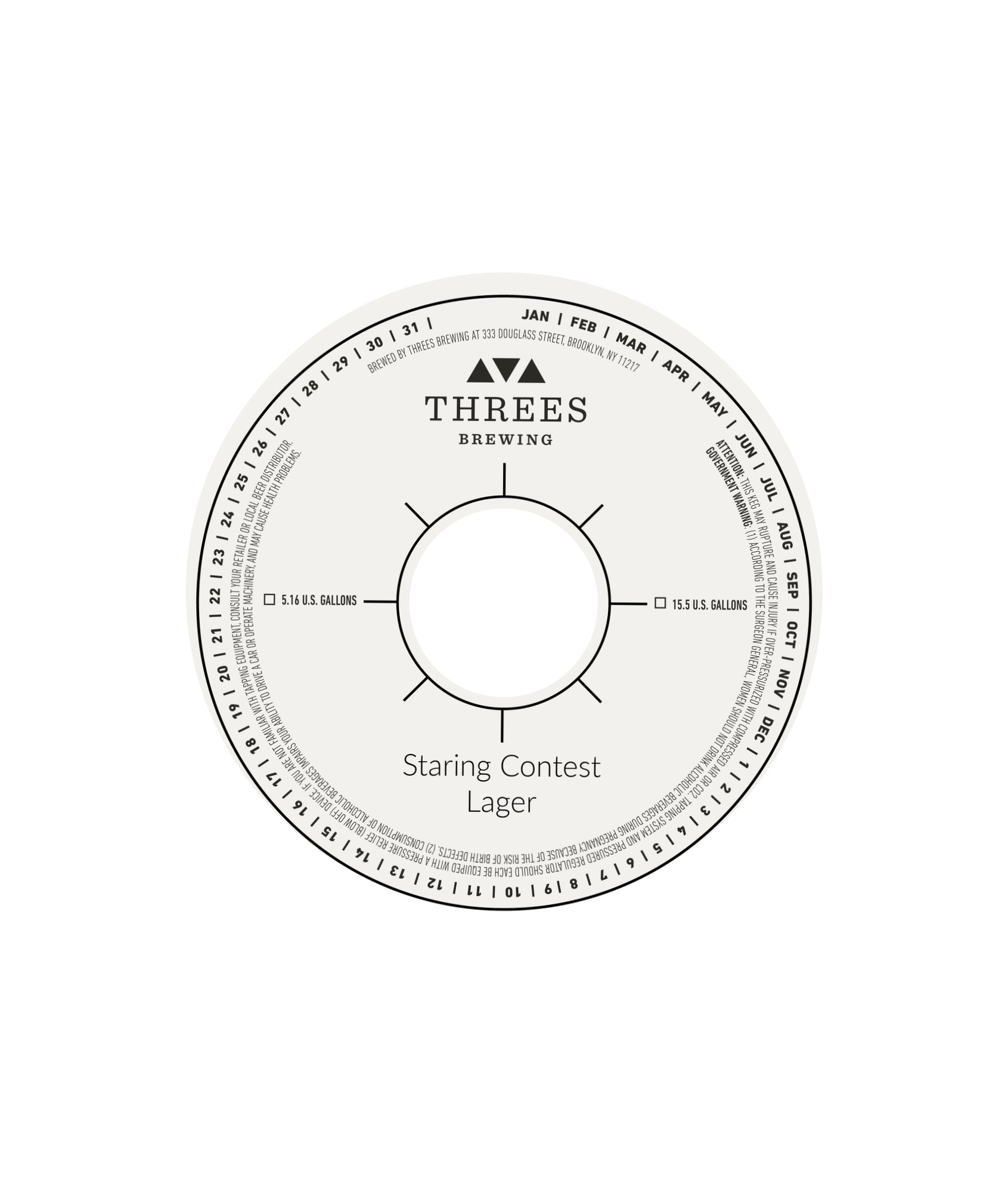 Staring Contest Lager by Threeas Brewing - beer label