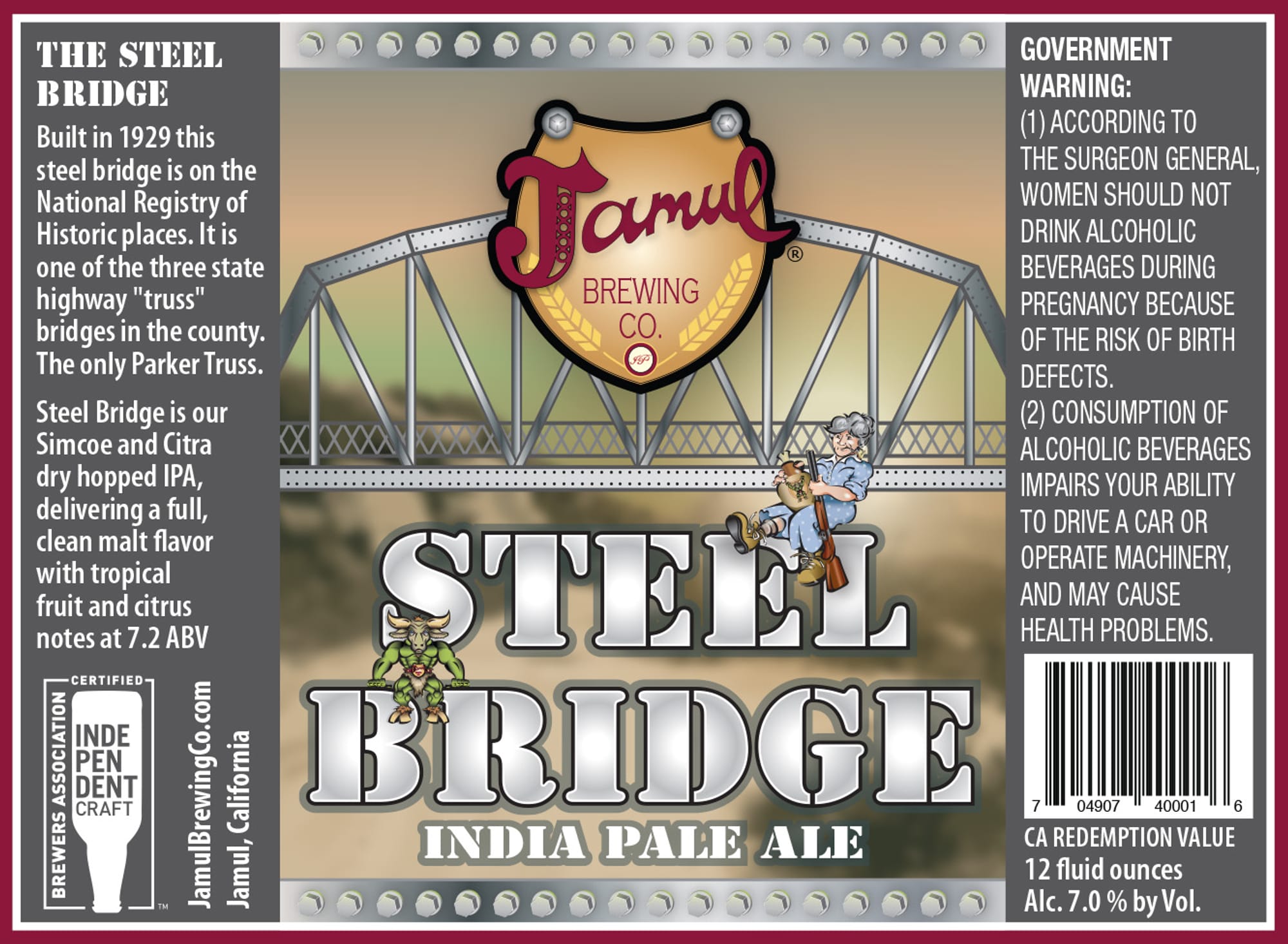 Steel Bridge by Jamul Brewing Co. - beer label