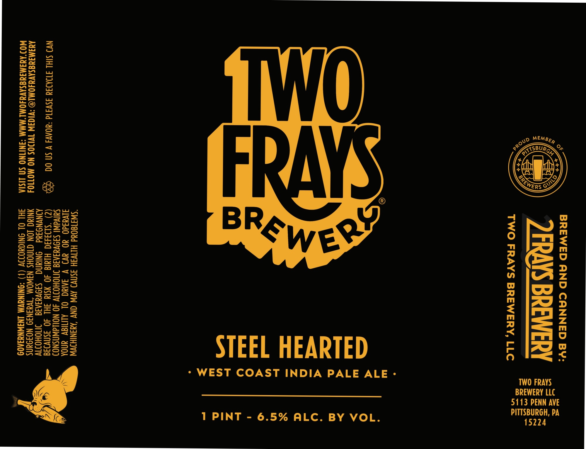 Steel Hearted by Two Frays Brewery - beer label