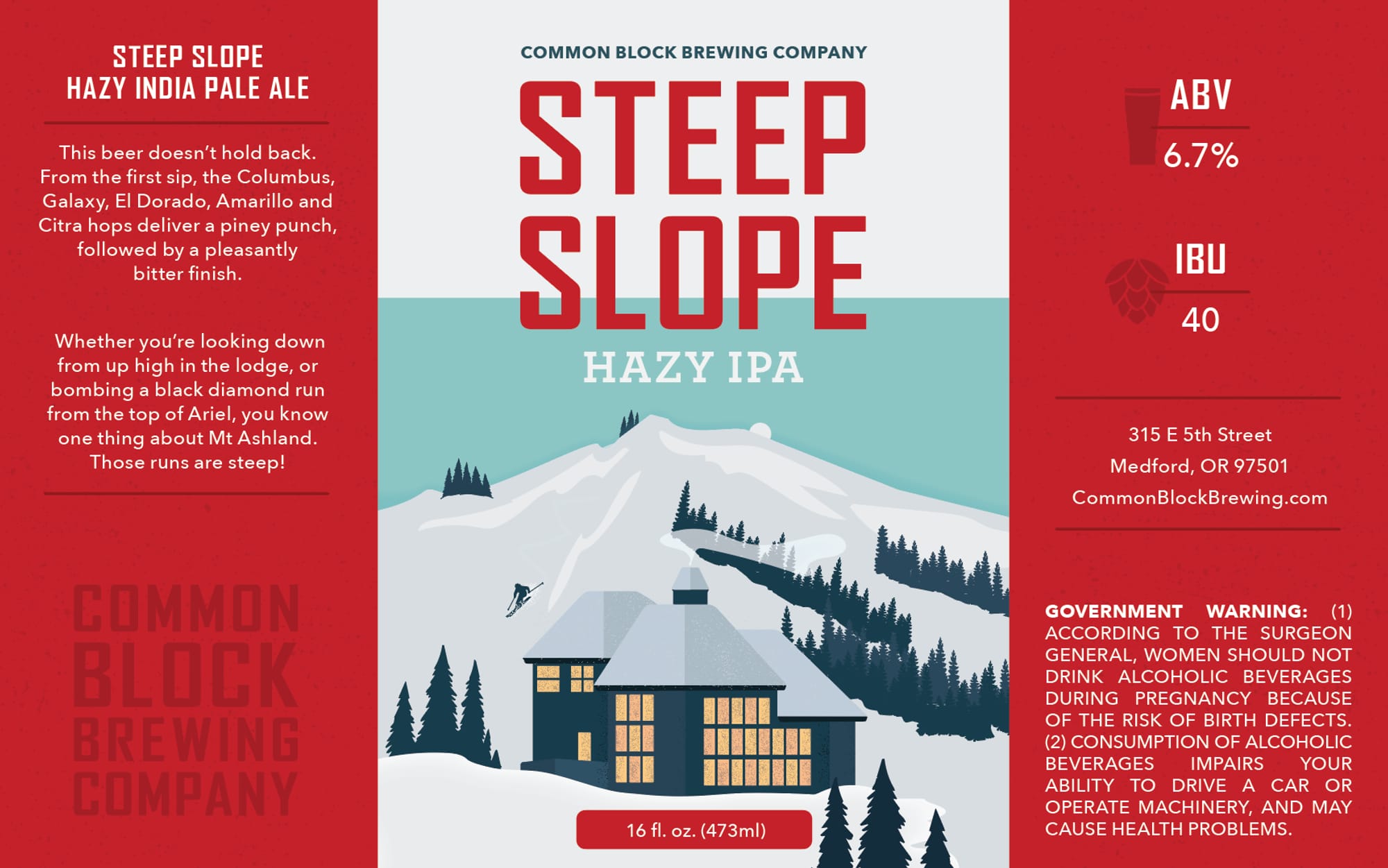 Steep Slope by Common Block Brewing Company - beer label