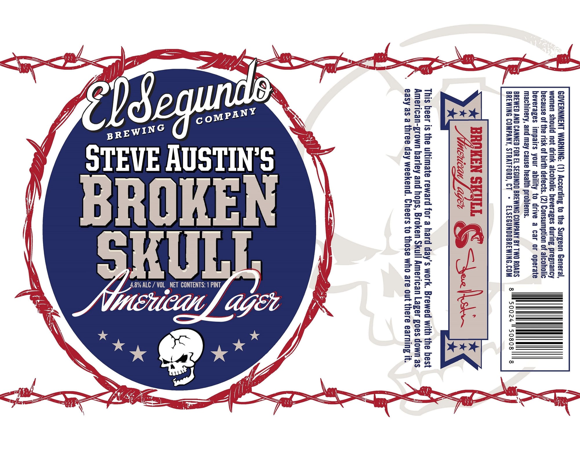 Steve Austin’s Broken Skull by El Segundo Brewing Company - beer label