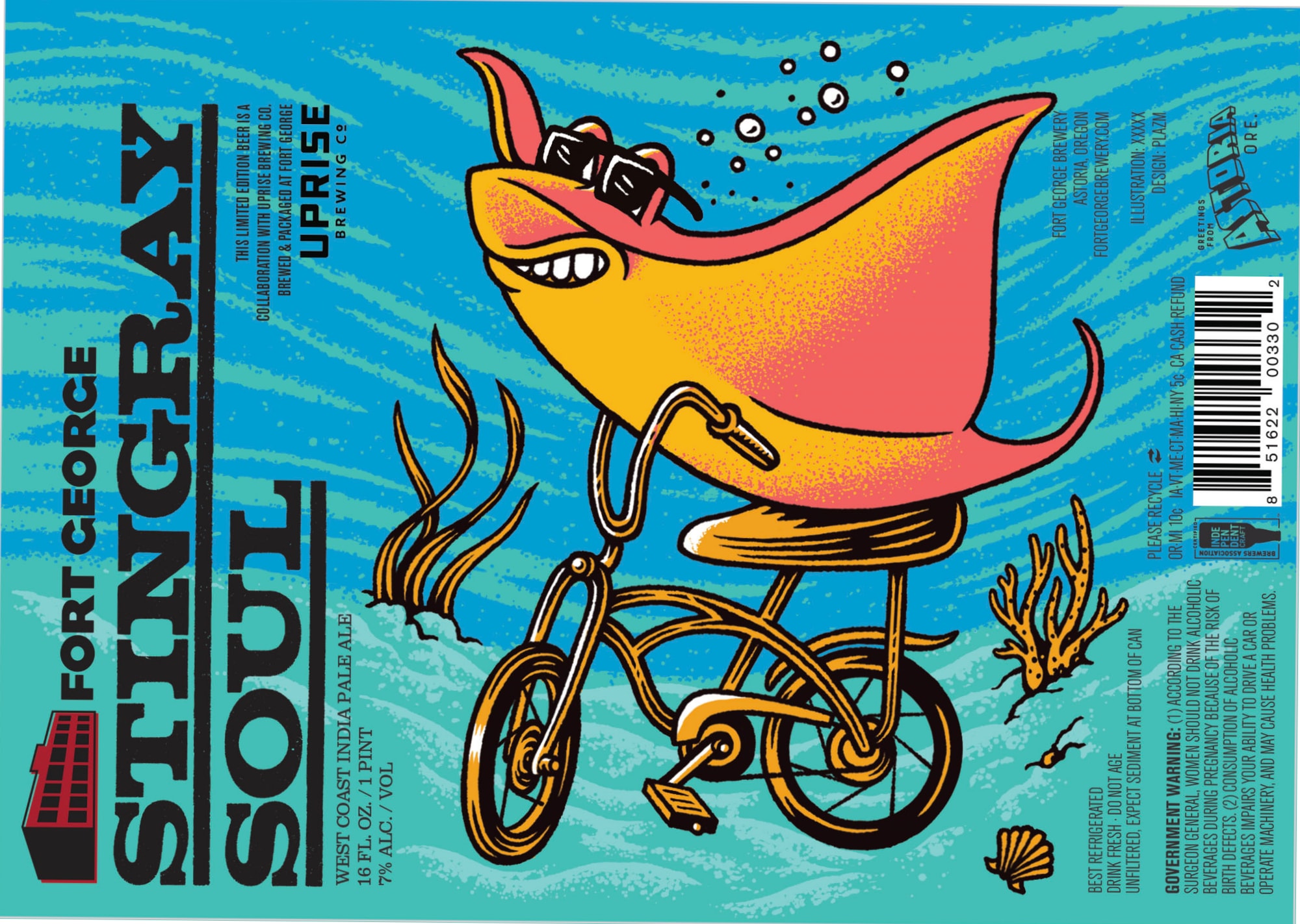Stingray Soul by Fort George Brewery - beer label