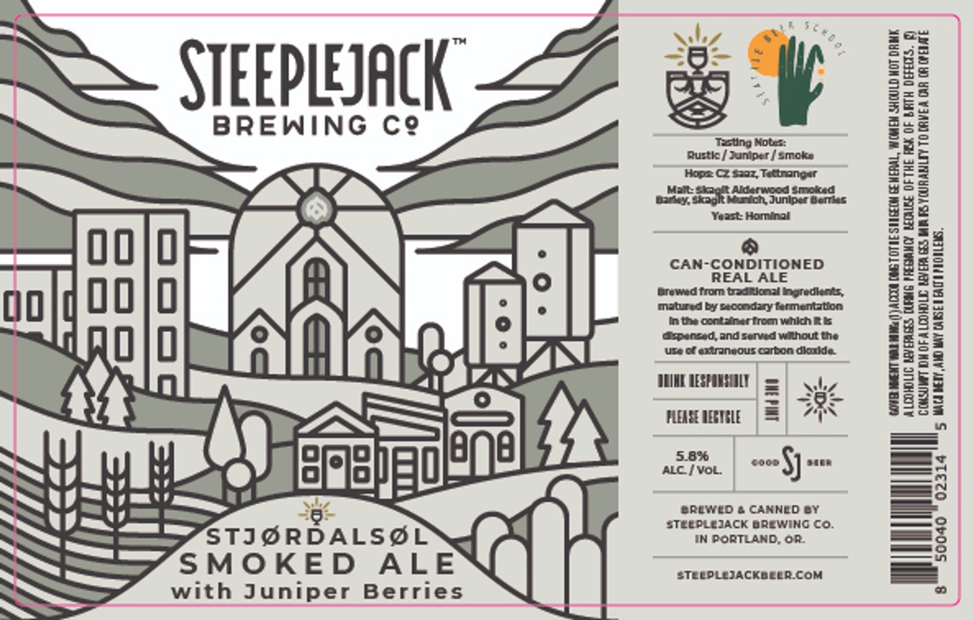 Stjørdalsøl Smoked Ale by Steeplejack Brewing Co. - beer label
