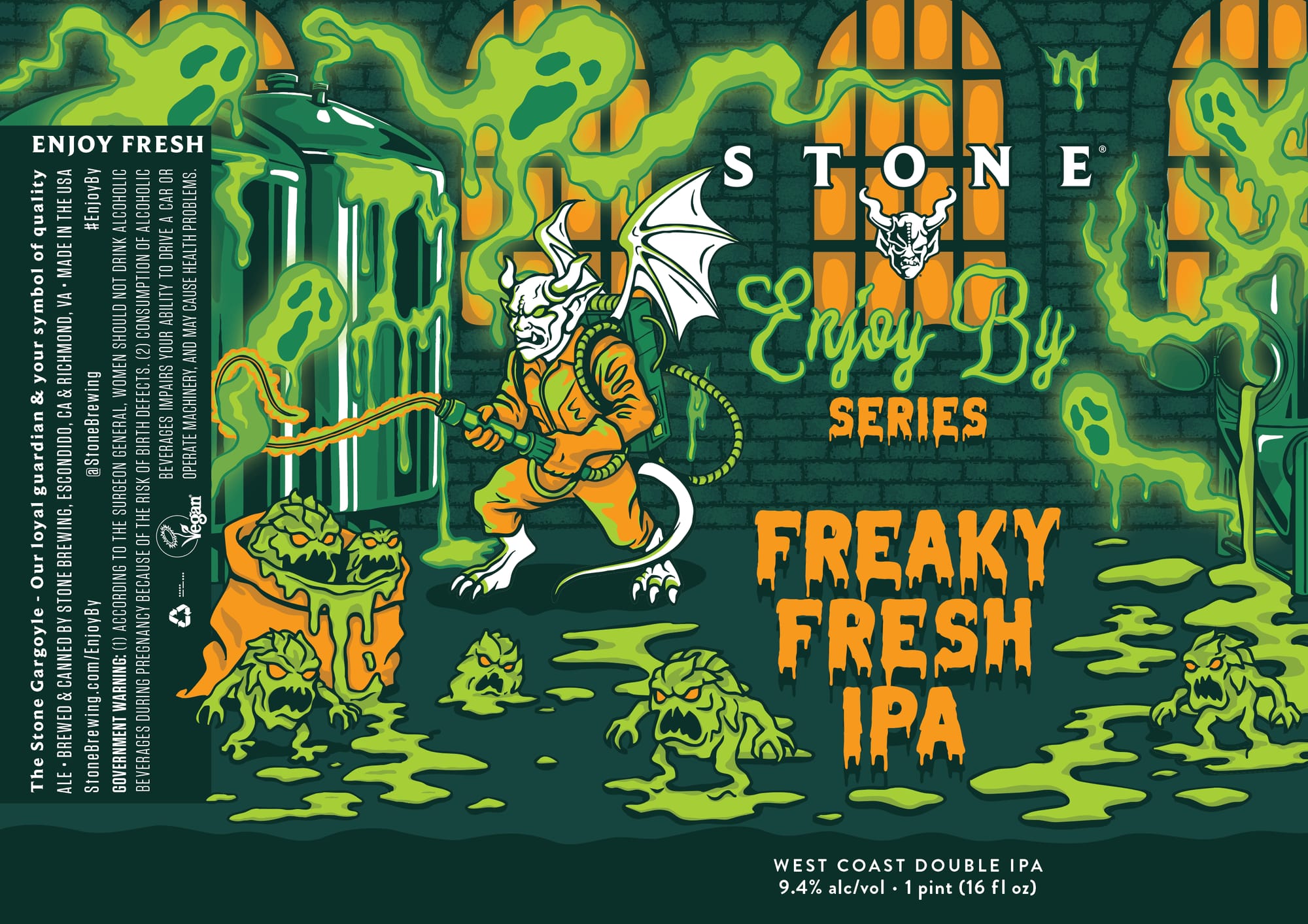 Enjoy By Freaky Fresh IPA by Stone Brewing - beer label