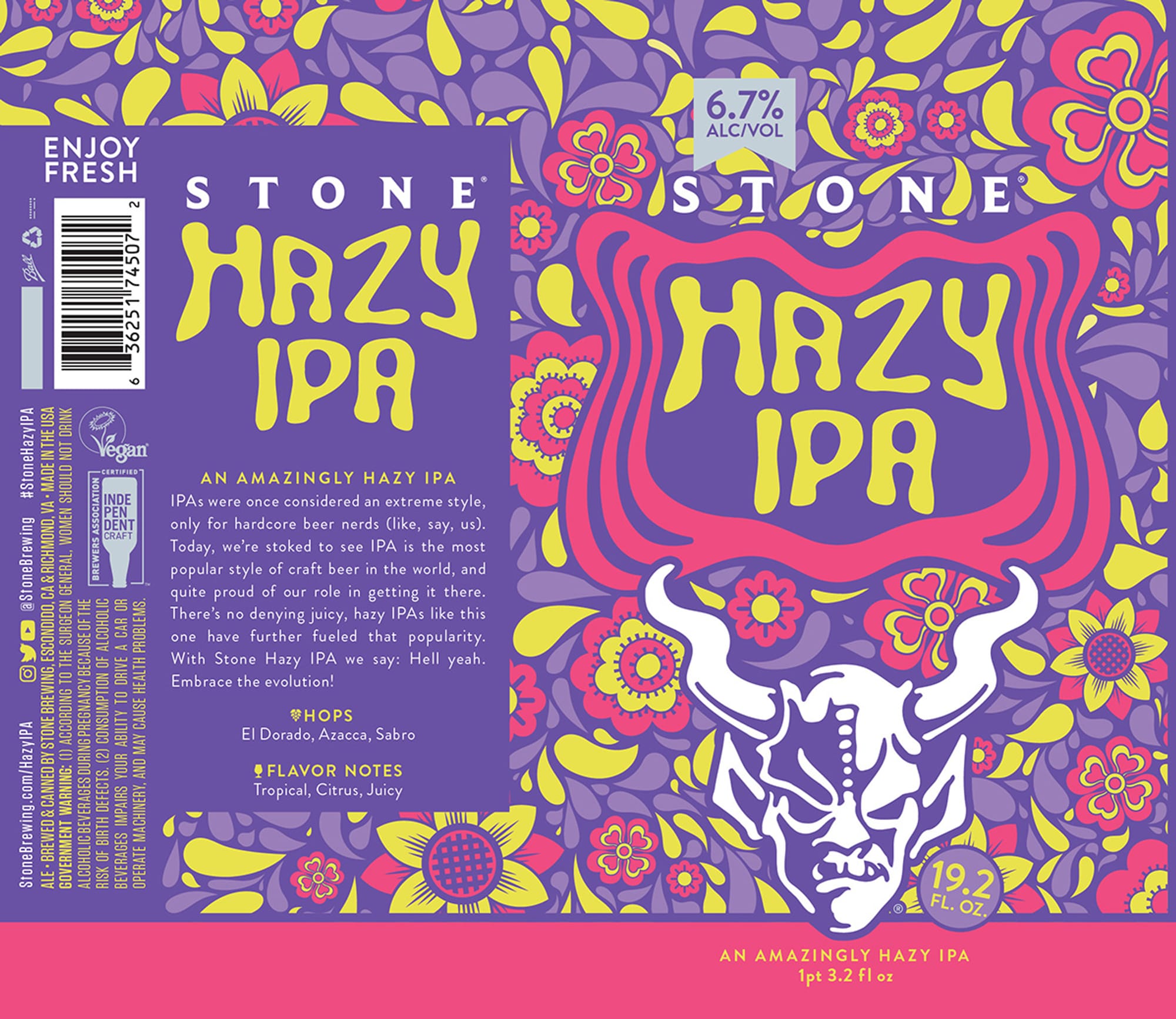 Hazy IPA by Stone Brewing - beer label