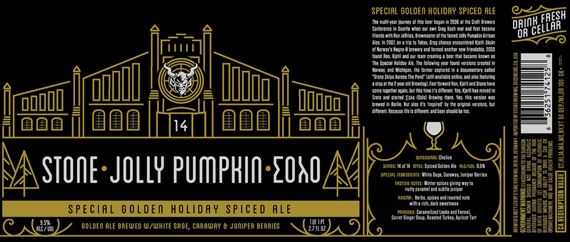 Jolly Pumpkin – Σoλο̄ by Stone Brewing - beer label