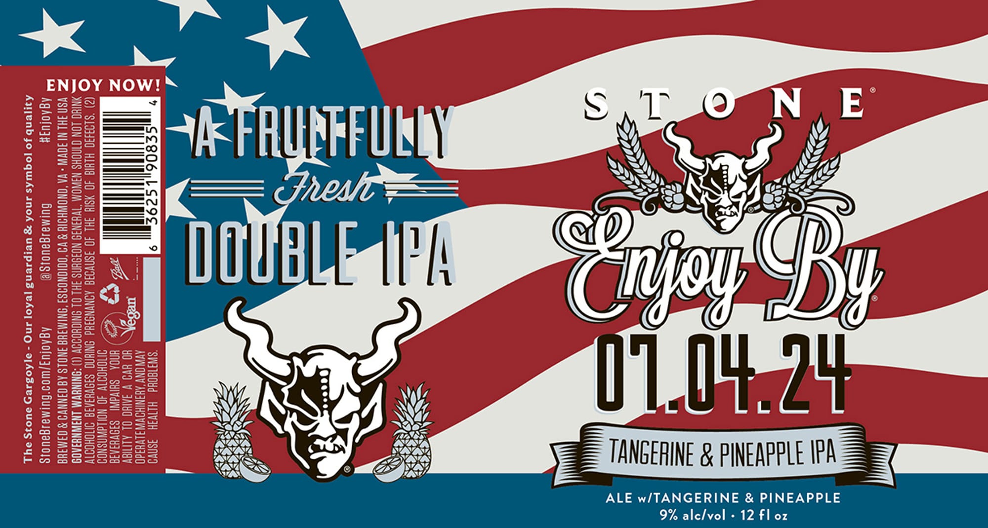 Fruityfully Fresh Double IPA by Stone Brewing - beer label