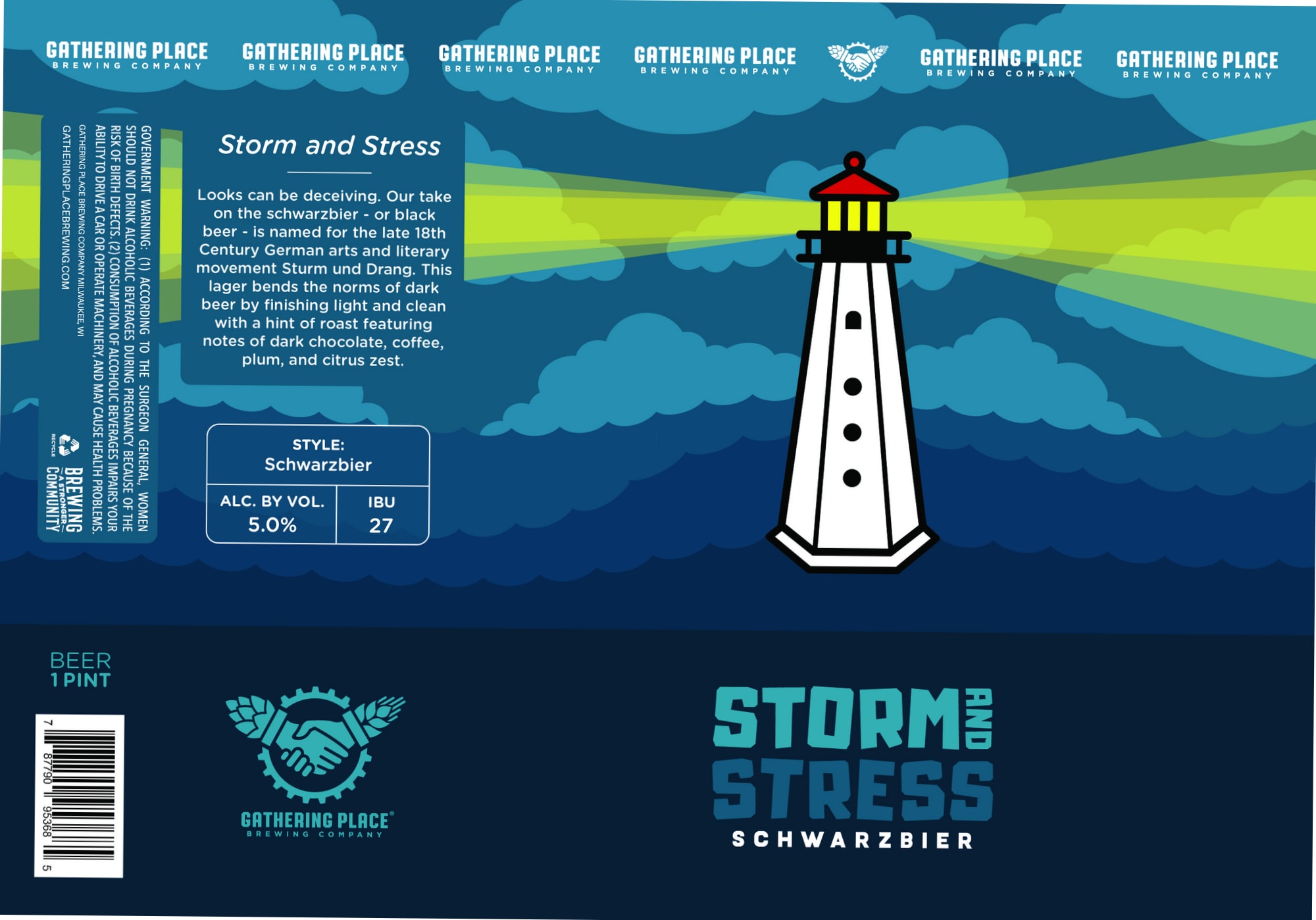 Storm and Stress by Gathering Place Brewing Company - beer label
