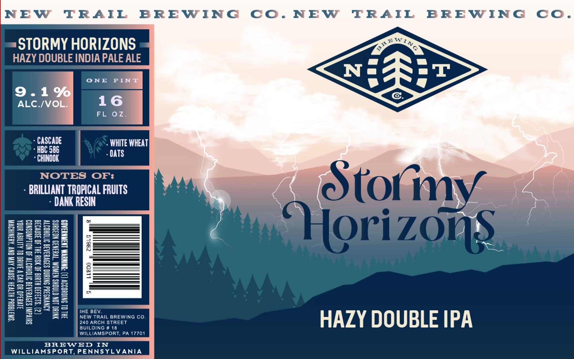 Stormy Horizons by New Trail Brewing - beer label