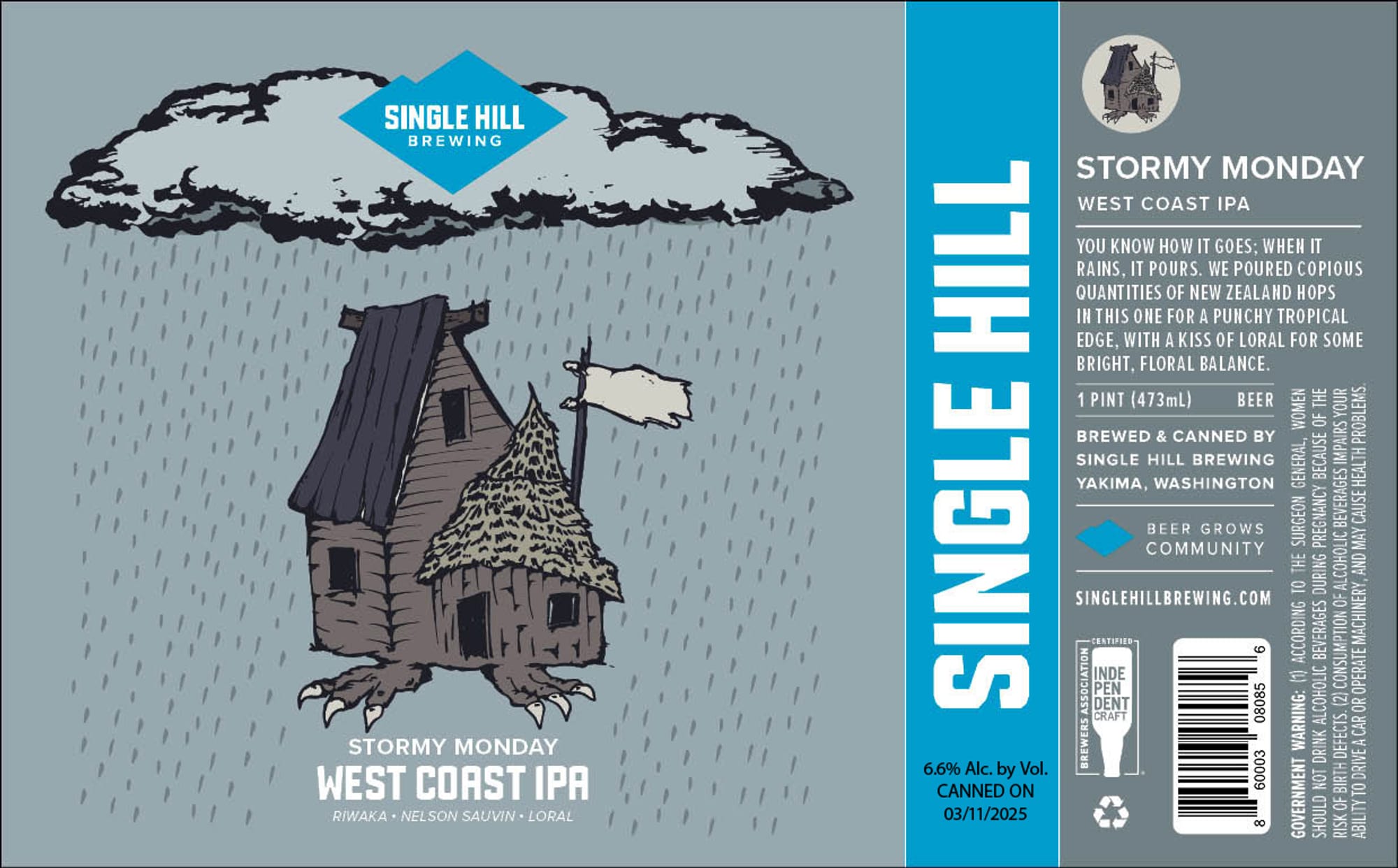 Stormy Monday by Single Hill Brewing - beer label