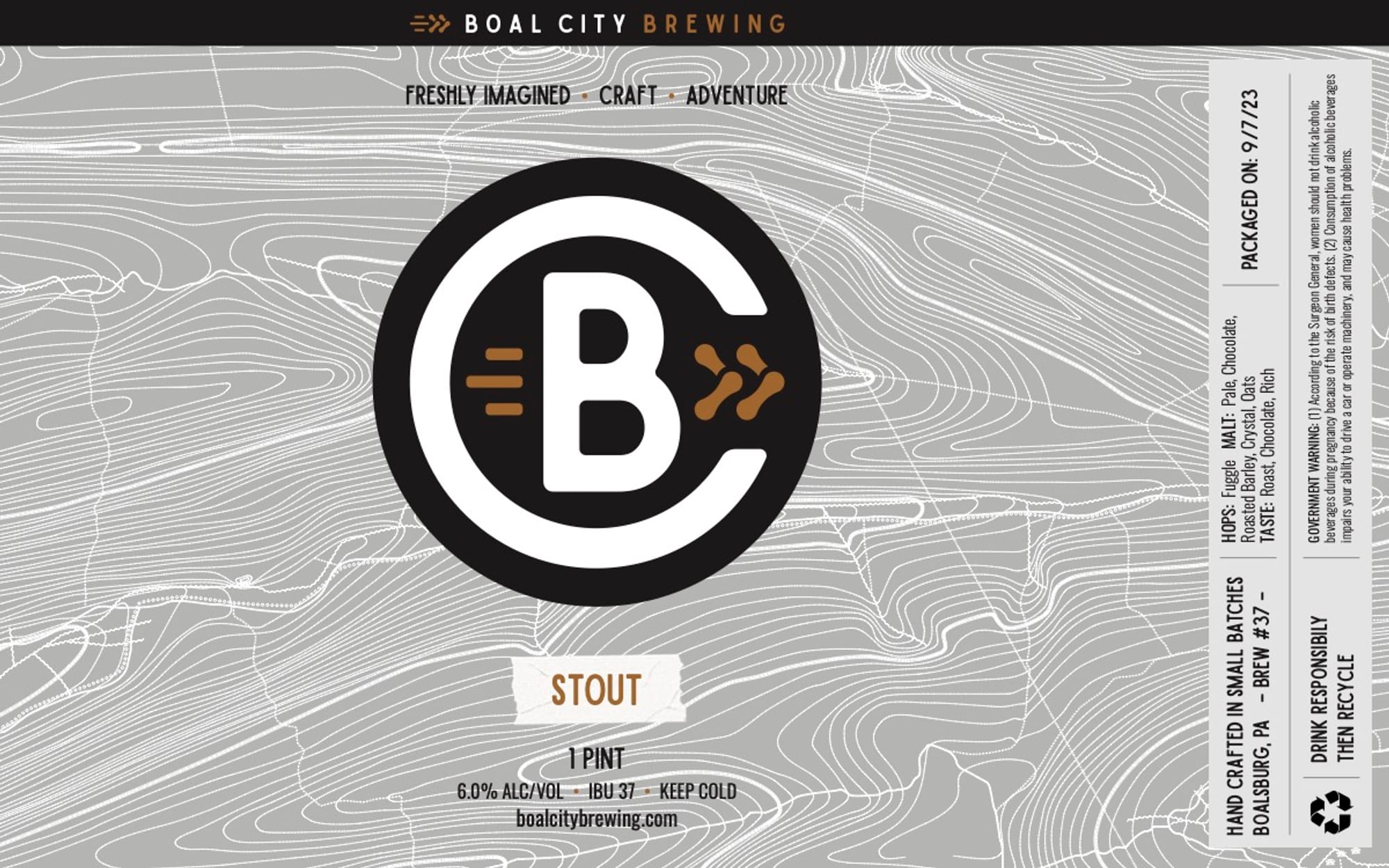 Stout by Boal City Brewing - beer label