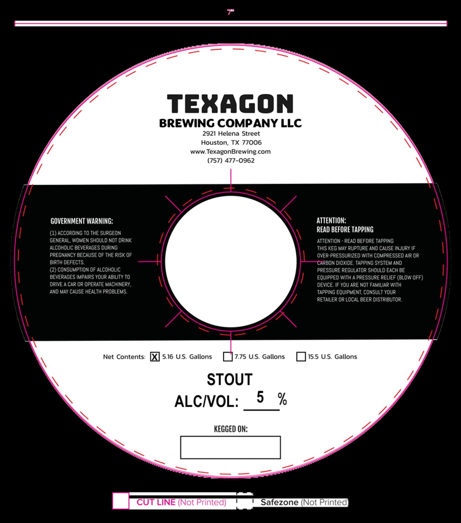 Stout by Texagon Brewing Company LLC - beer label