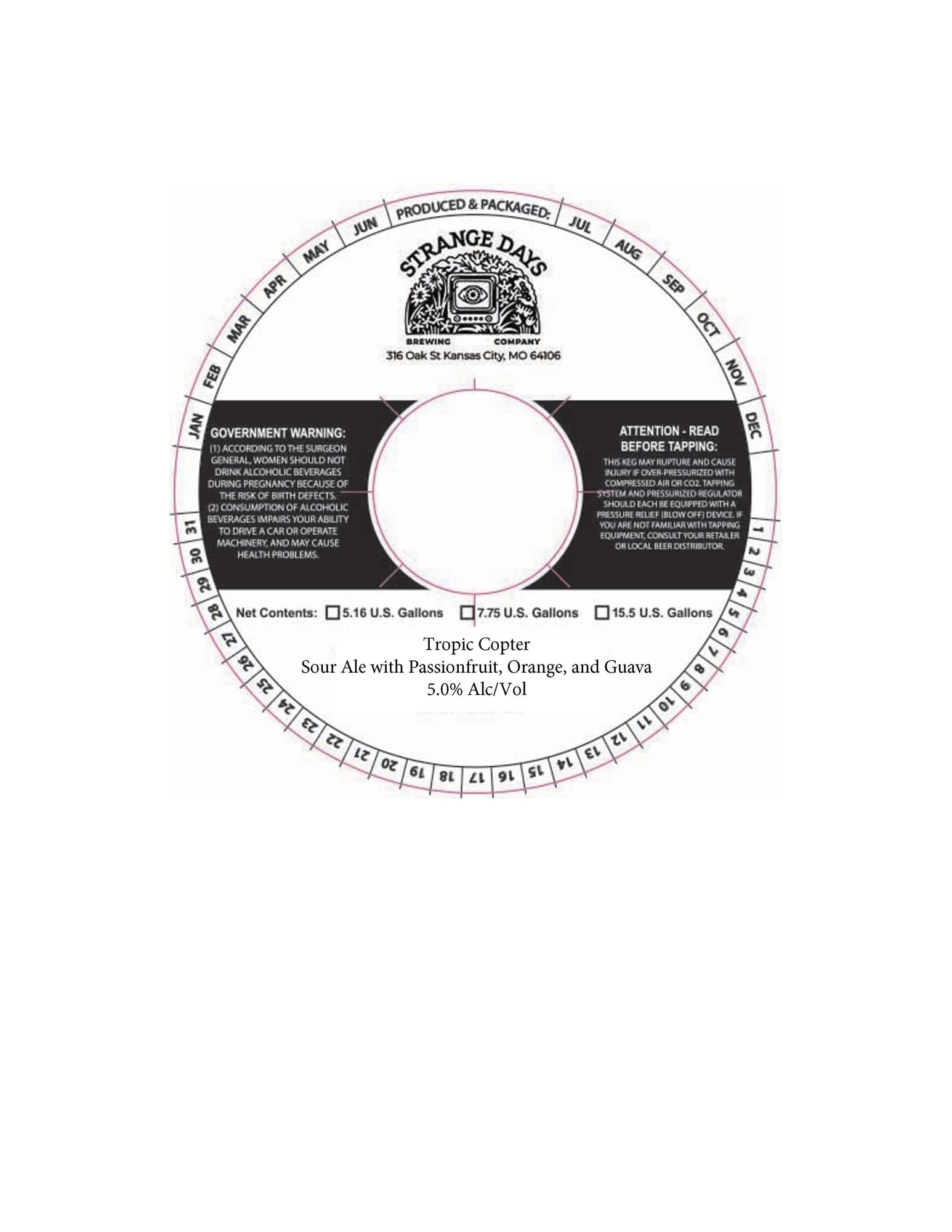 Tropic Copter by Strange Days Brewing - beer label