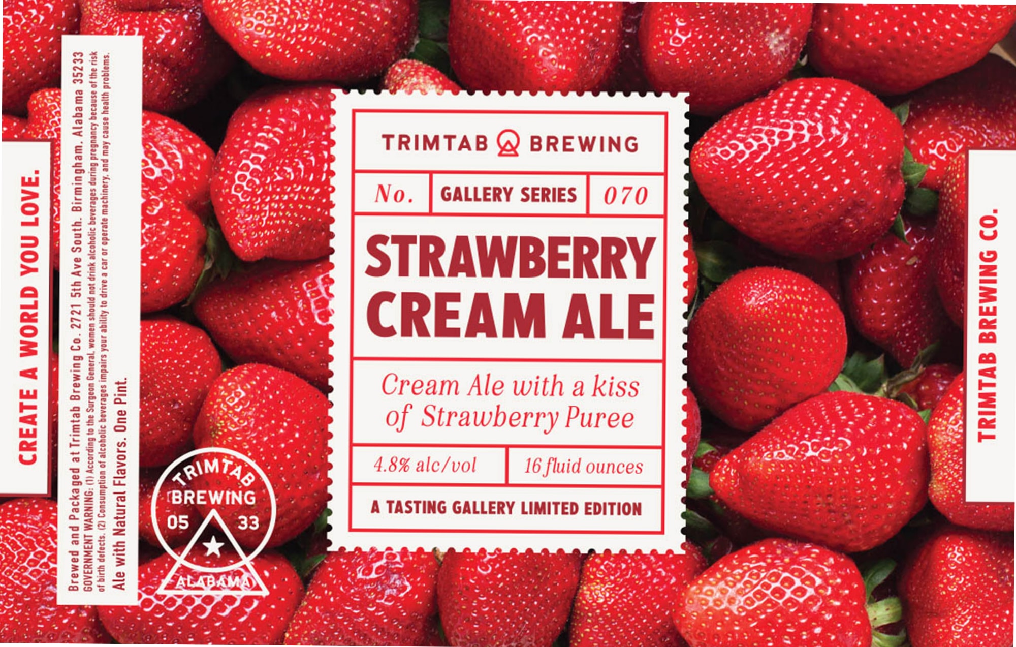 Strawberry Cream Ale by Trimtab Brewing Co. - beer label