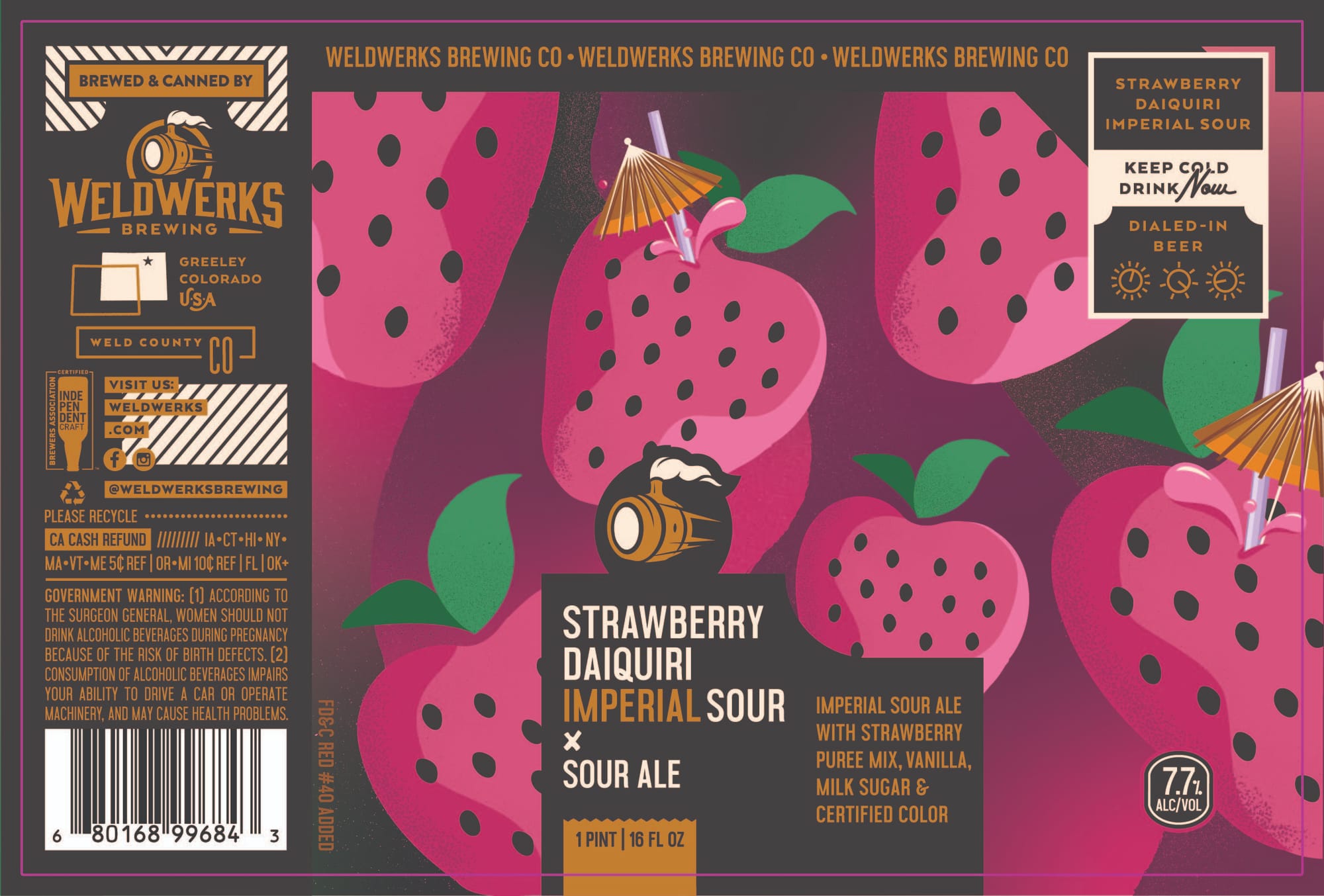 Strawberry Daiquiri Imperial Sour Ale by Weldwerks Brewing Co. - beer label