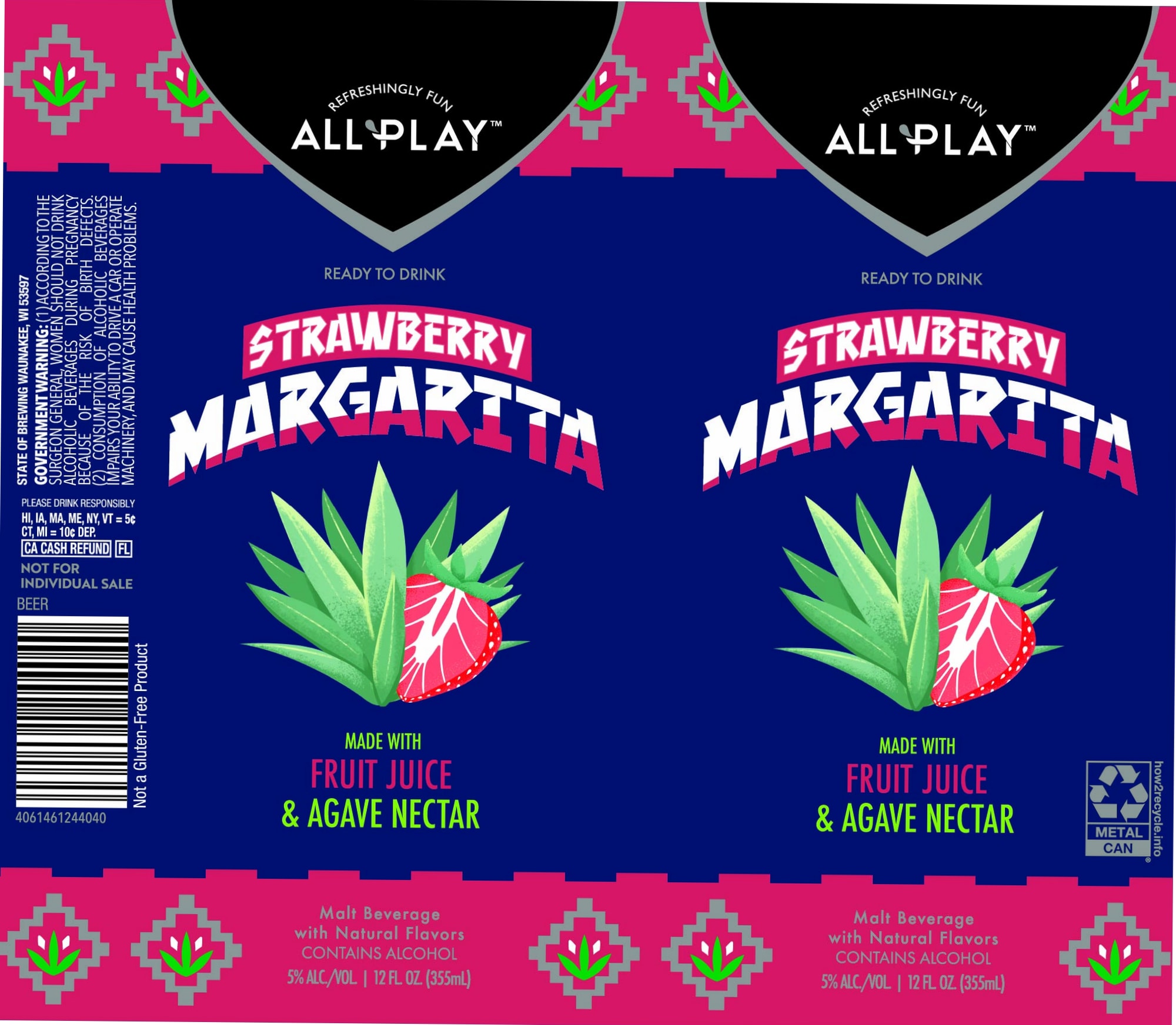 Strawberry Margarita by All Play - beer label