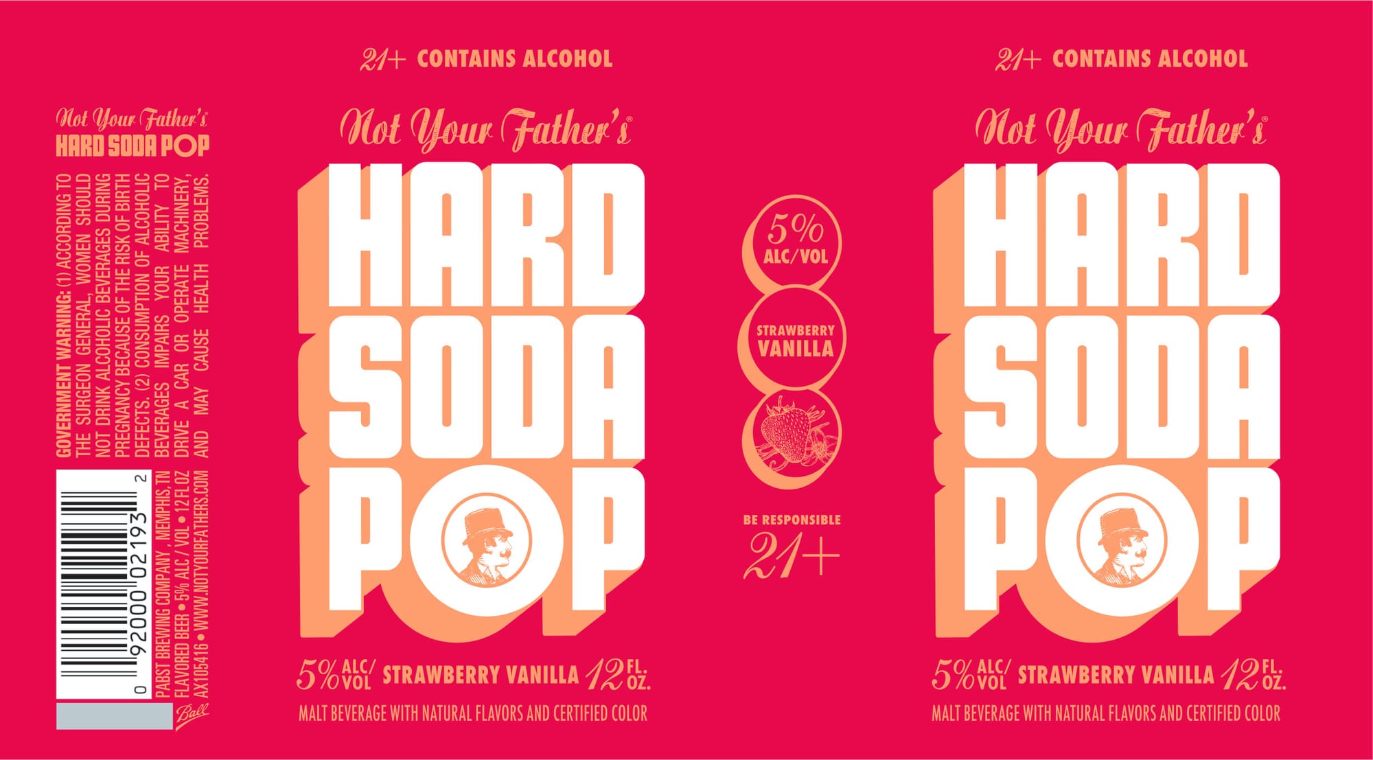 Strawberry Vanilla Hard Soda Pop by Not Your Father’s Brewing Co. - beer label