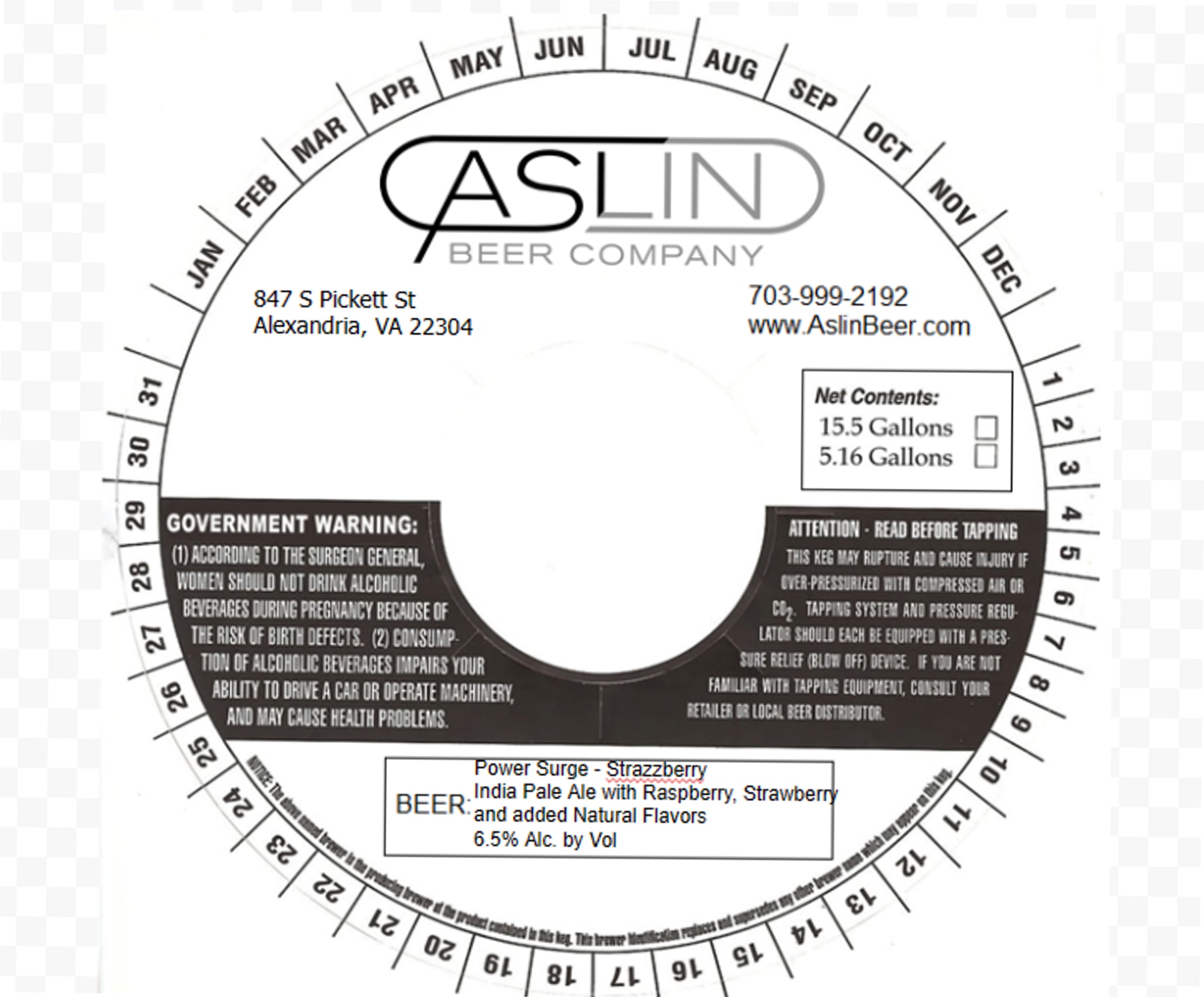 Strazzberry by Caslin Beer Company - beer label