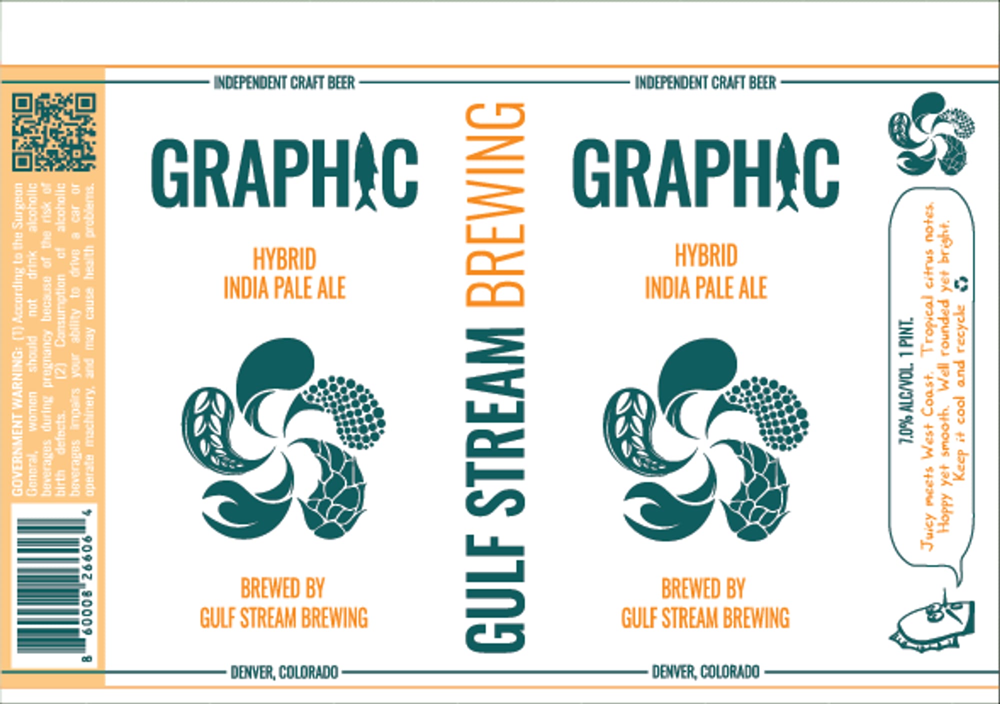Stream Hybrid India Pale Ale by Gulf Stream Brewing - beer label
