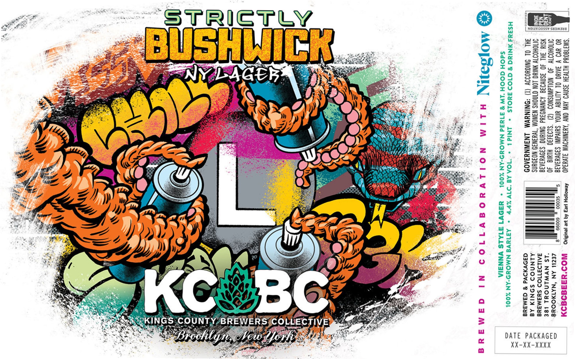 Strictly Bushwick NY Lager by Kings County Brewers Collective - beer label
