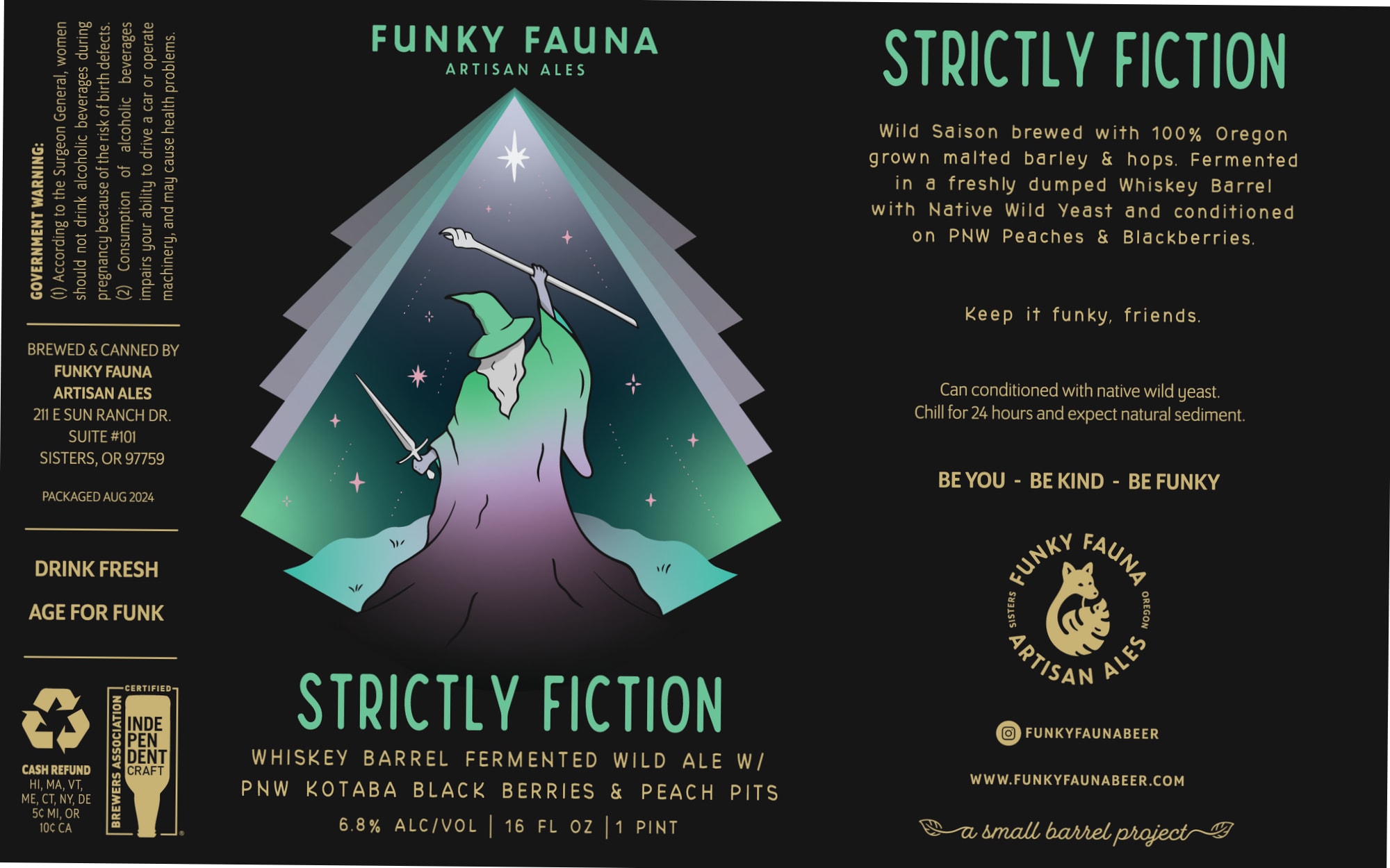Strictly Fiction by Funky Fauna Artisan Ales - beer label